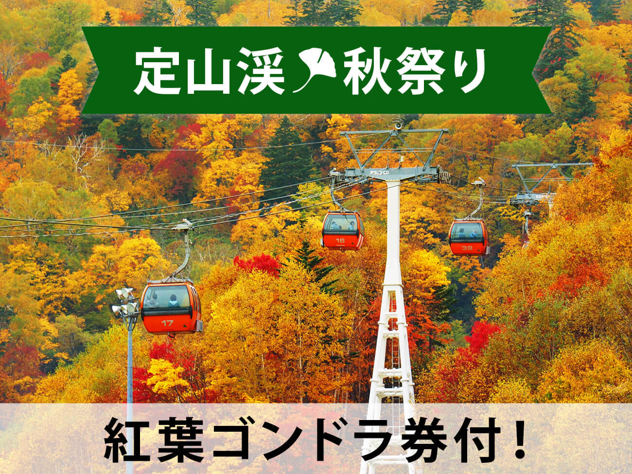 定山渓ビューホテル 【定山渓◆秋祭り】紅葉ゴンドラ券付★パノラマ展望台で秋満喫！ゆったり温泉＆秋ビュッフェで大満足！