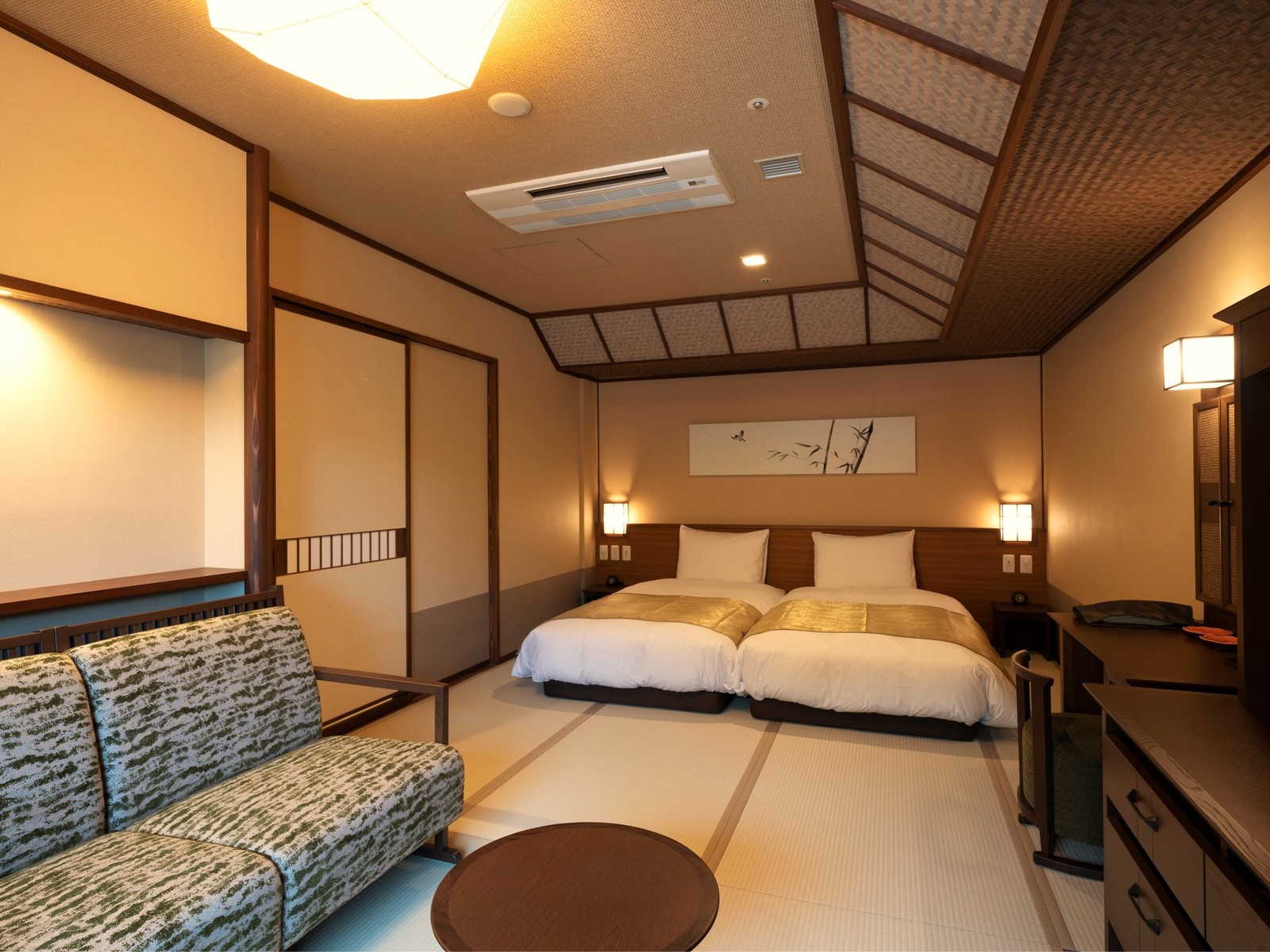 定山渓 ゆらく草庵 【ハリウッドツイン】ベッドサイズ1000㎜×2000㎜...