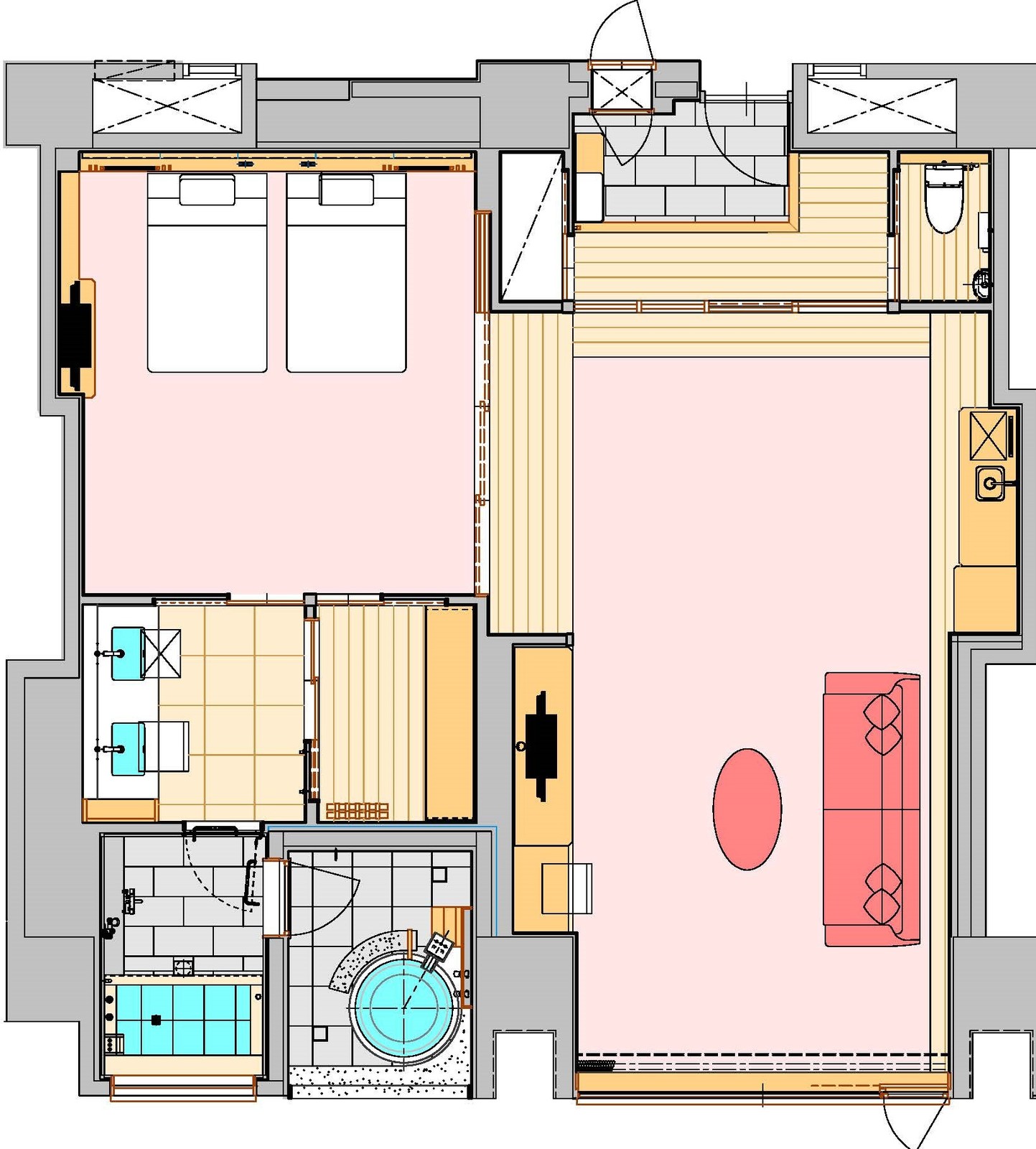 盛岡つなぎ温泉 ホテル紫苑 【Premium room　Type Ａ】平面図