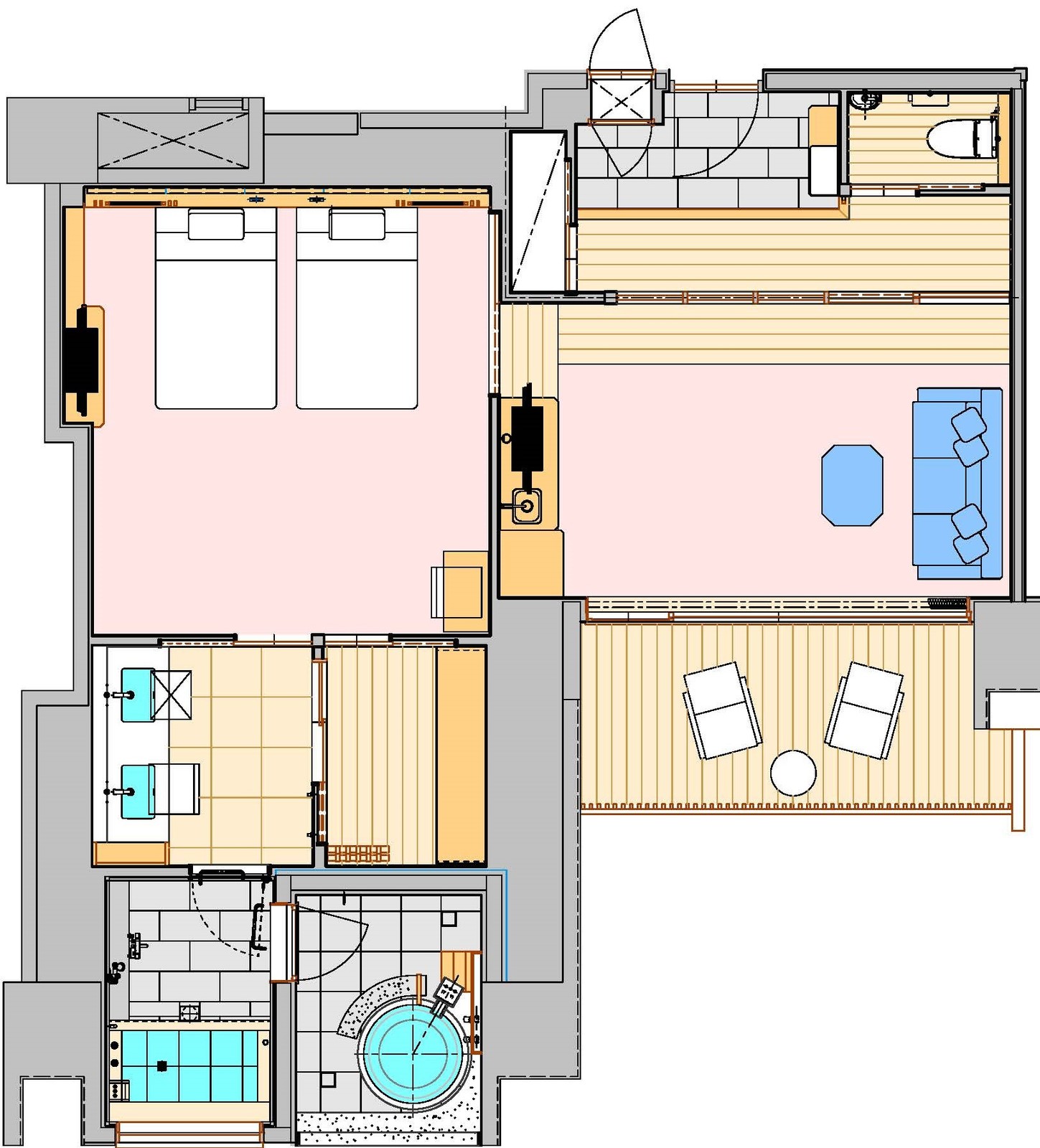 盛岡つなぎ温泉 ホテル紫苑 【Premium room　Type B】平面図