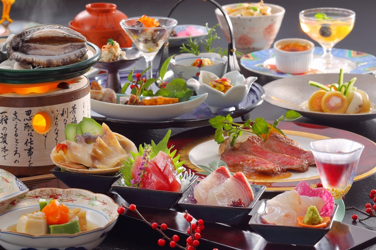 篝火の湯　緑水亭 【特選料理】仙台牛ステーキ＆活き鮑酒蒸しがメイン！緑水御膳プラン