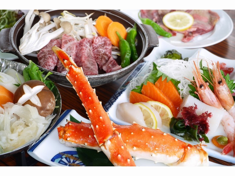 ブリーズベイシーサイドリゾート松島 【貸切風呂無料】松島の四季　ズワイガニ付　ミニ和膳　+　ハーフバイキング　プラン