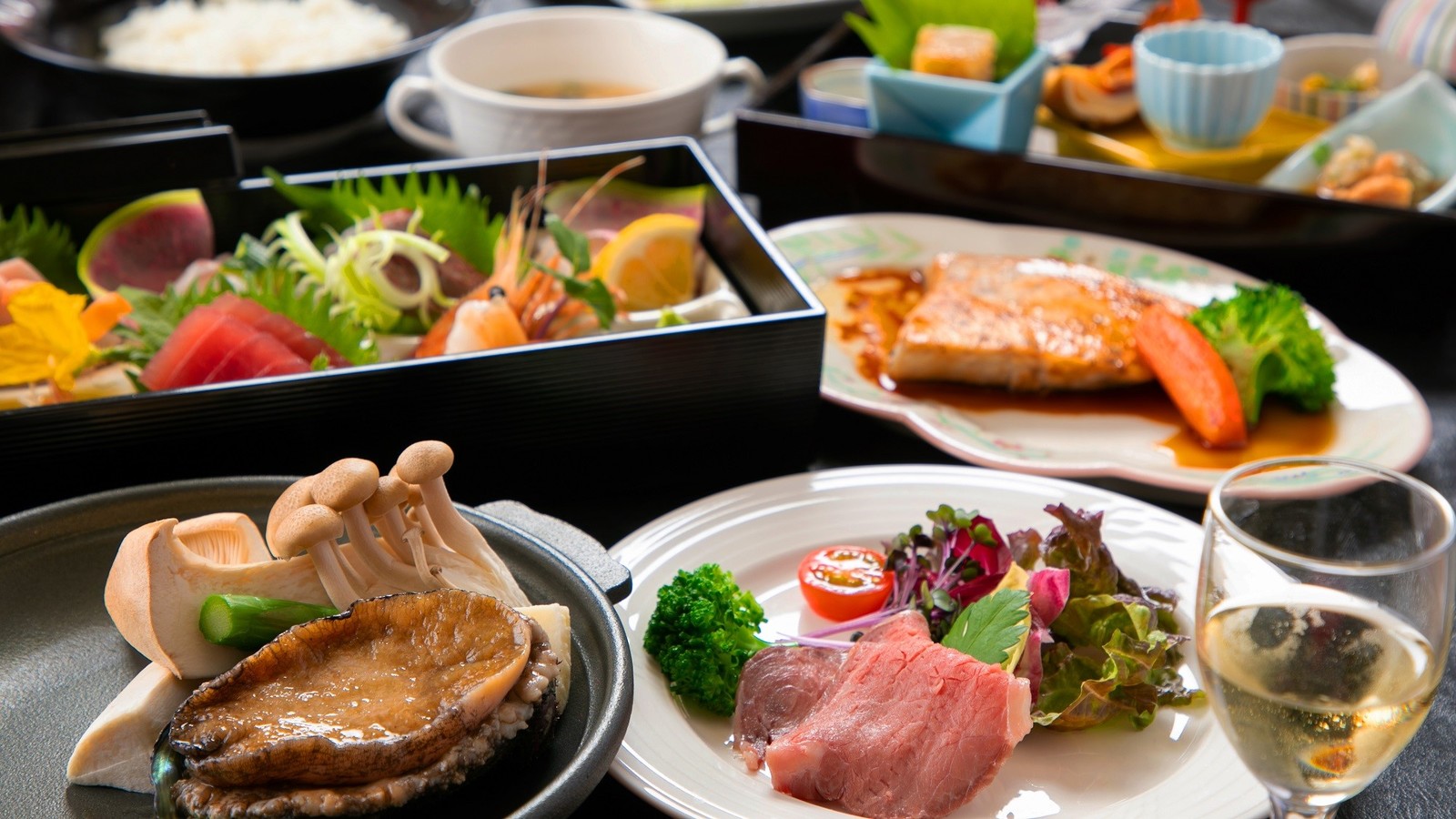 気仙沼プラザホテル 【‐梅‐スタンダード御膳】～活き鮑の踊り焼きと三陸の旬を愉しむ～　当館一番人気プラン！