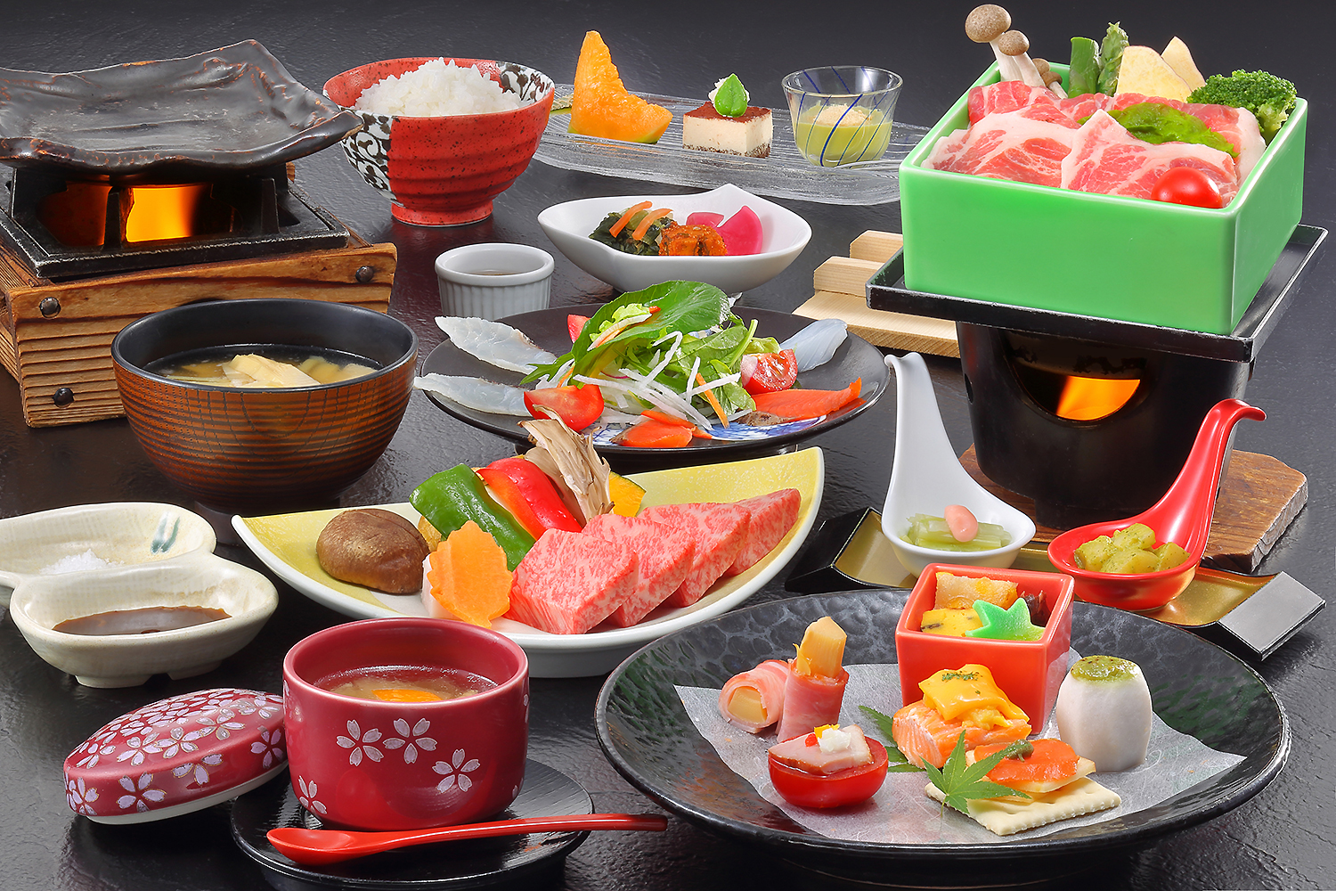 おおみや旅館 【基本】スタンダード「蔵王山懐膳」山形牛メイン料理を選べる◆源泉かけ流しと大正ロマン香る宿
