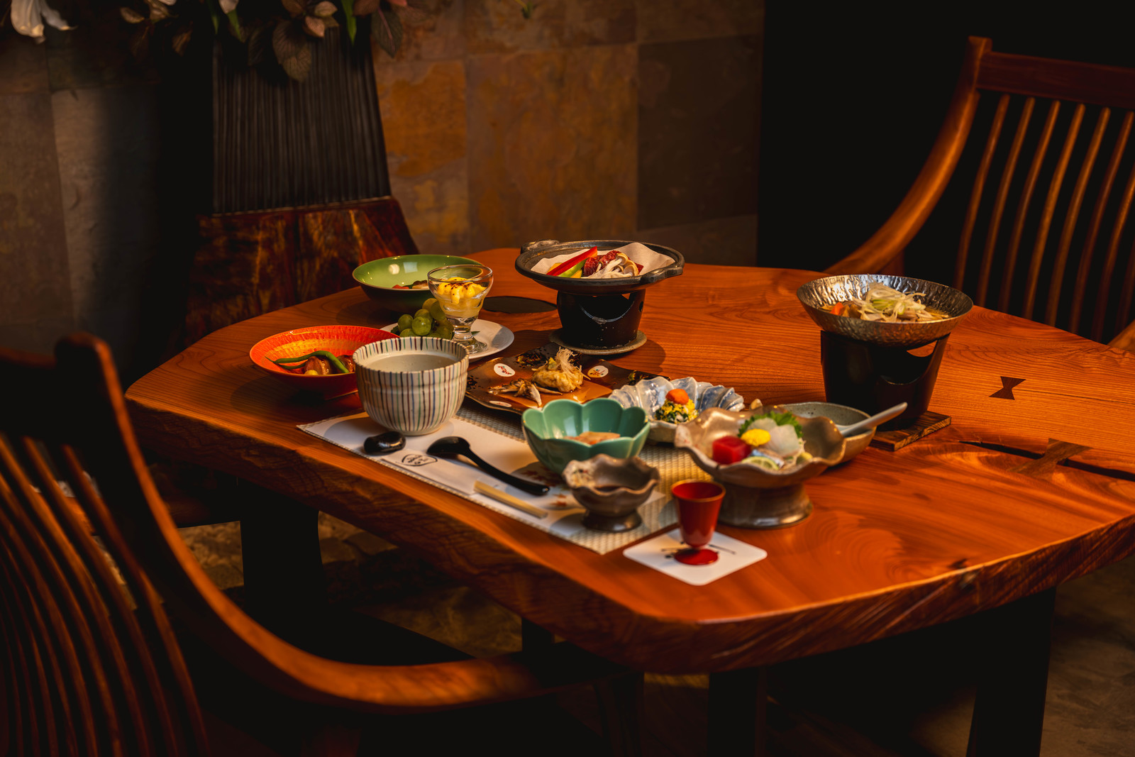 創作料理が自慢の宿　会津　喜多方　熱塩温泉　山形屋 【リニューアル食事処確約】旬菜ダイニングで自慢の創作膳を堪能！＜食事処護法山1泊2食＞11時OUT