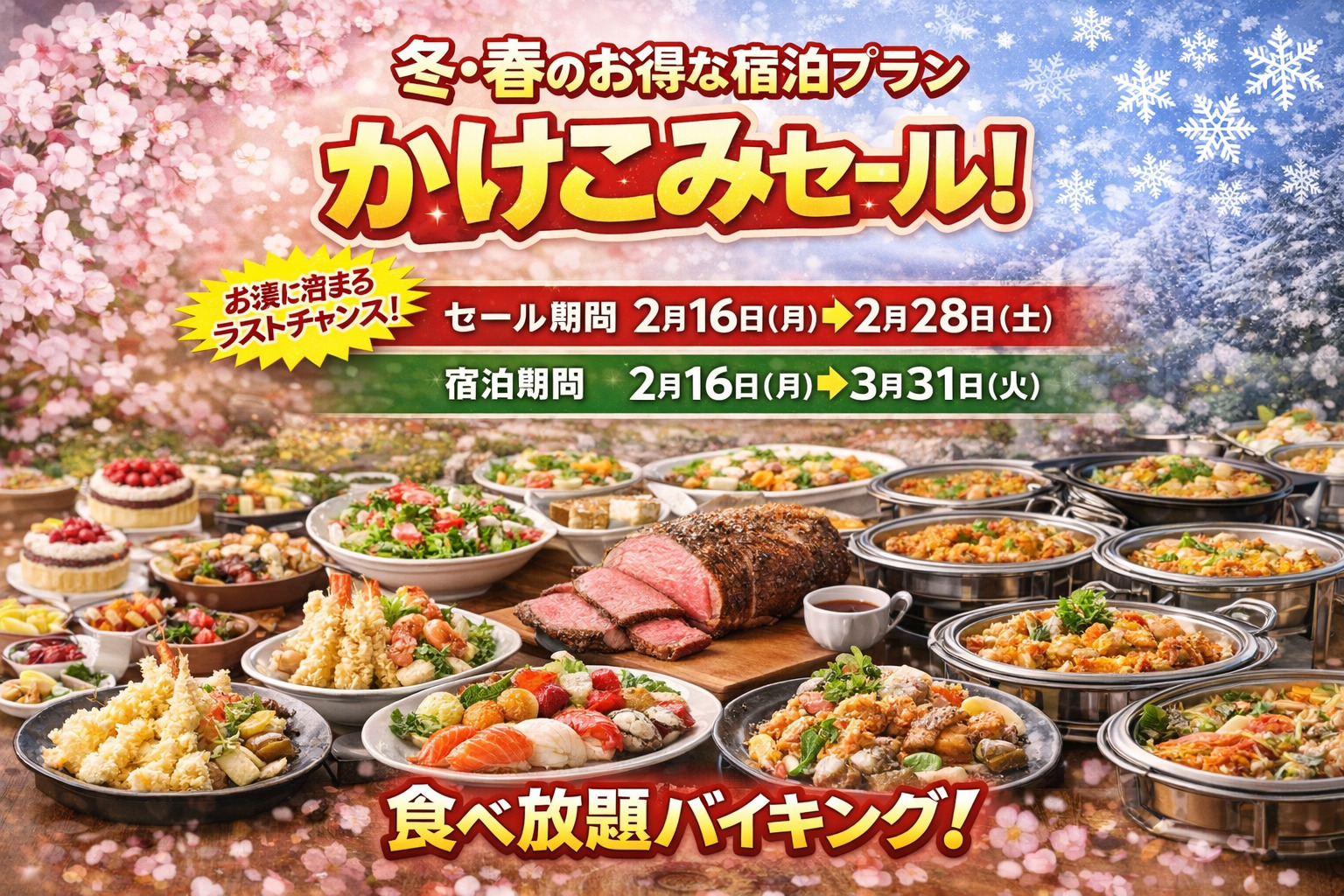 ホテルリステル猪苗代ウイングタワー 【かけこみセール】リステル一番人気のビュッフェプランが今だけ10％オフ☆