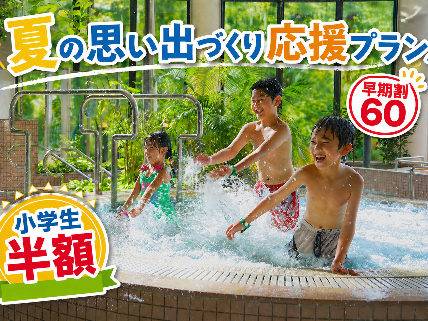 ホテルリステル猪苗代ウイングタワー 【早割60☆小学生半額】夏だプールだ！ファミリー1番人気プランをもっともっとお得に！