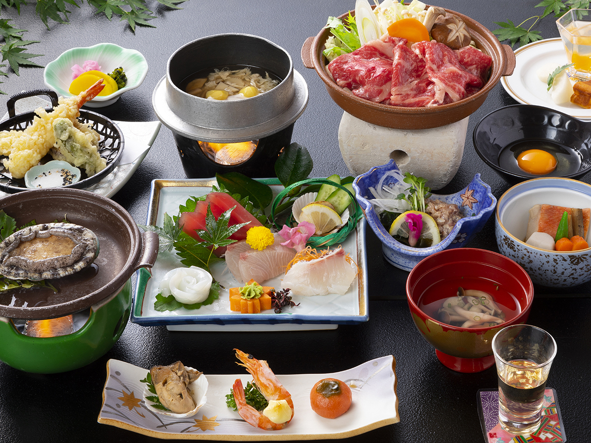 三日月シーパークホテル安房鴨川 ☆【お食事処/磯会席+あわび付】房総の彩り豊かな海の幸を使用した海鮮会席