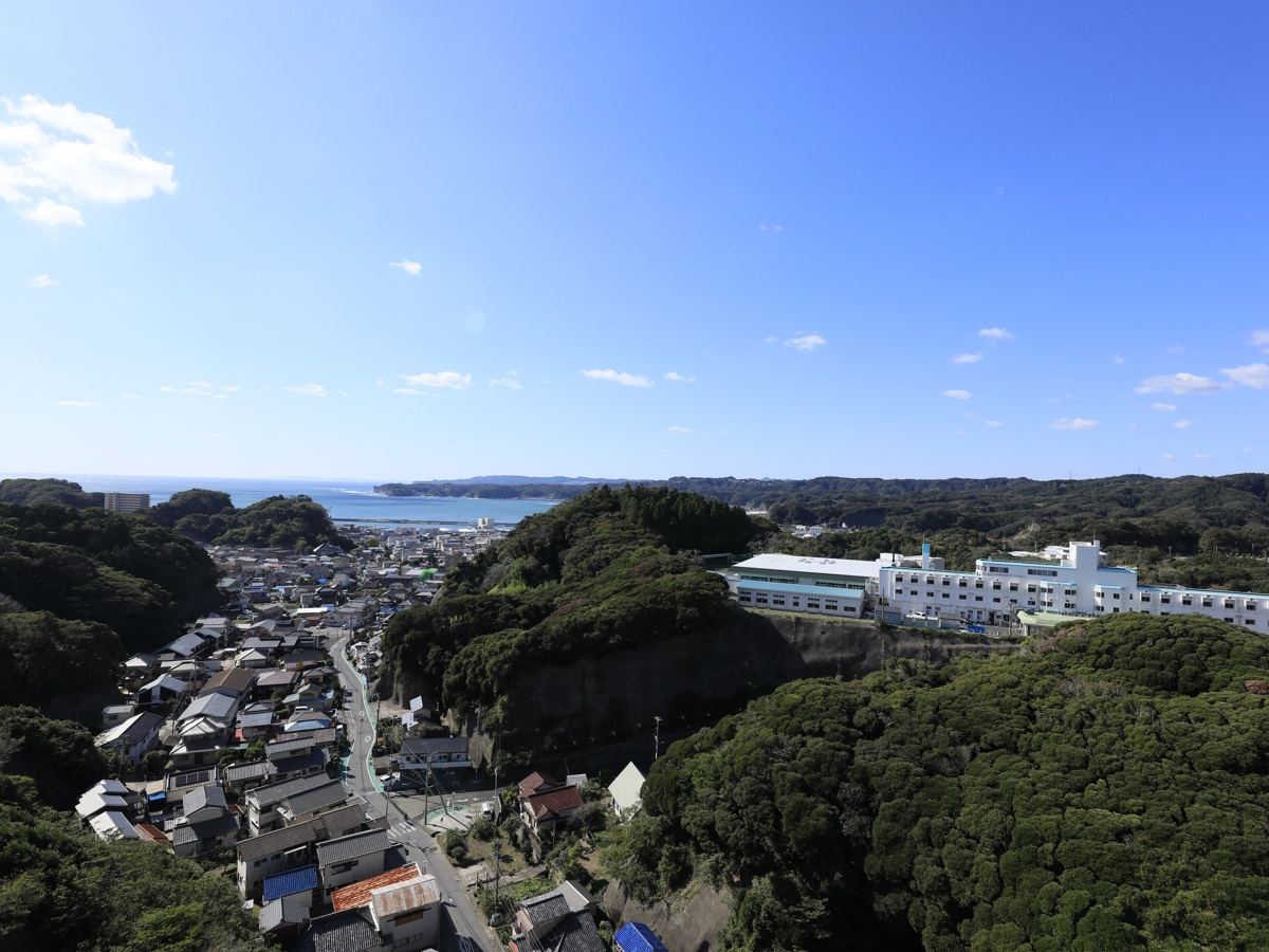 勝浦ヒルトップホテル＆レジデンス 遠景に海、山、勝浦市街を望むお部屋からの眺望　※一例