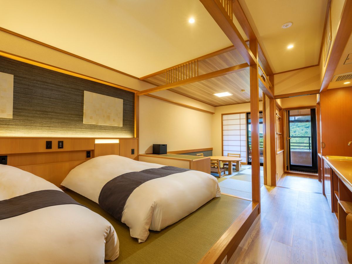 箱根小涌谷温泉　水の音 【檜露天風呂付き和洋室】2025年4月客室がリニューアル。