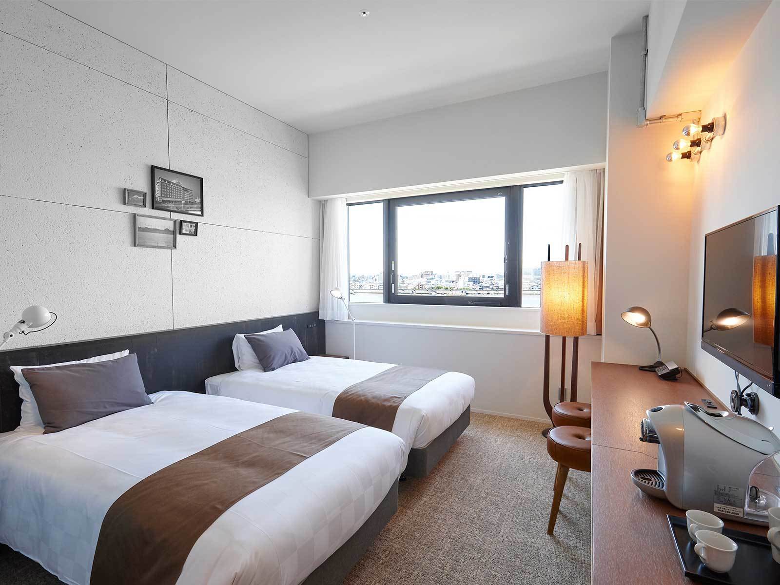 川崎キングスカイフロント東急REIホテル プレミアムツイン
24.3㎡
110㎝×195㎝×2台