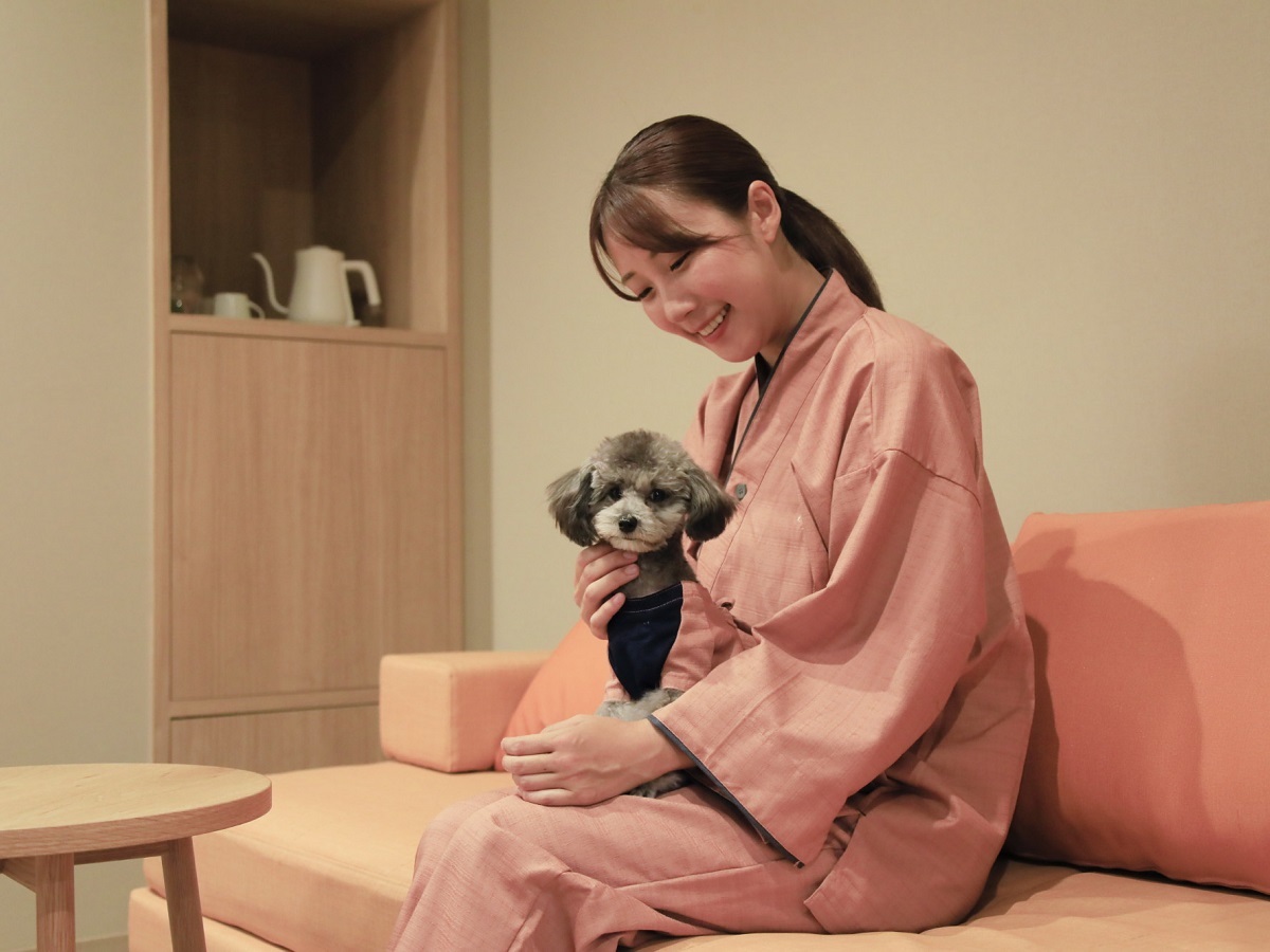 ゆるり箱根withDOGS 【お部屋】半露天ヒノキ風呂付洋室ツイン（一例）