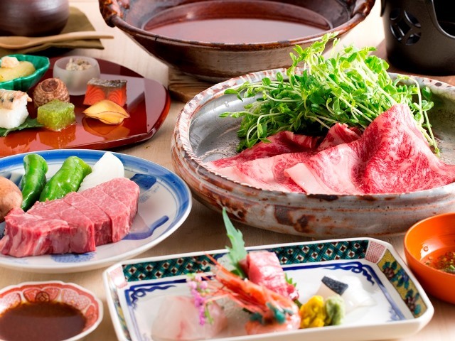 まつさき 本館【国産和牛の旨味を楽しむ！】特撰和牛懐石プラン　～国産和牛をしゃぶしゃぶと厚切りステーキで～