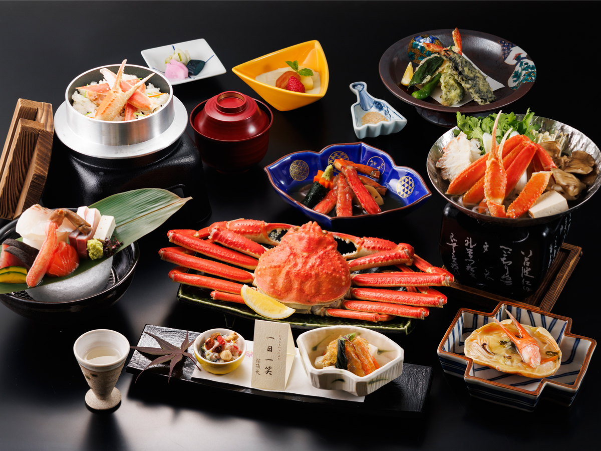 瑠璃光 【かに会席】まるごと一杯蟹姿盛りなど蟹づくし会席「デラックス蟹会席　雪の舞」（蟹2杯相当）　　