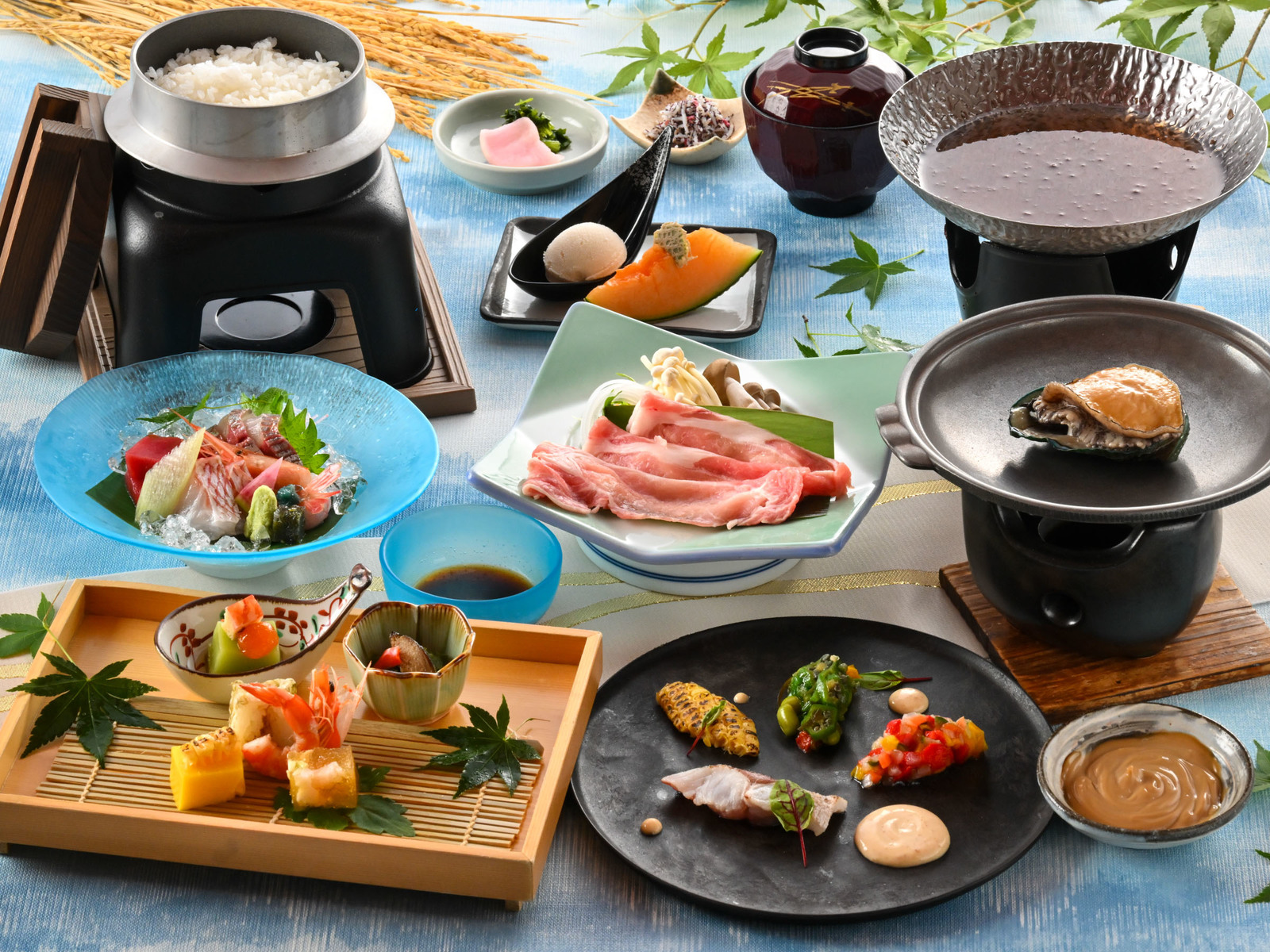 北陸　福井　あわら温泉美松 【夕朝食付き】季節ごとにお品書きが替わる！越前の美味しいものを盛り込んだ♪基本会席プラン