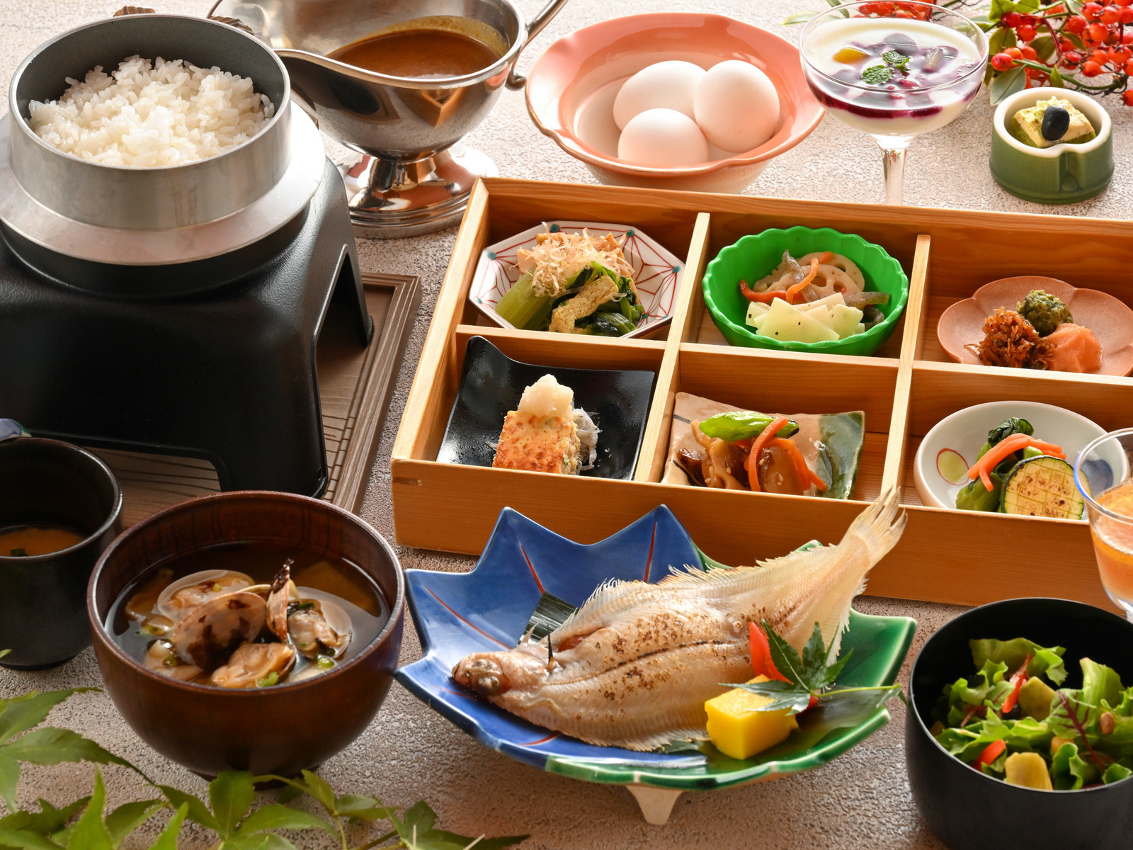 北陸　福井　あわら温泉美松 【朝食付き】福井の郷土料理や地元産米の手作り朝ごはんで一日の元気に源をチャージ♪朝食付きプラン