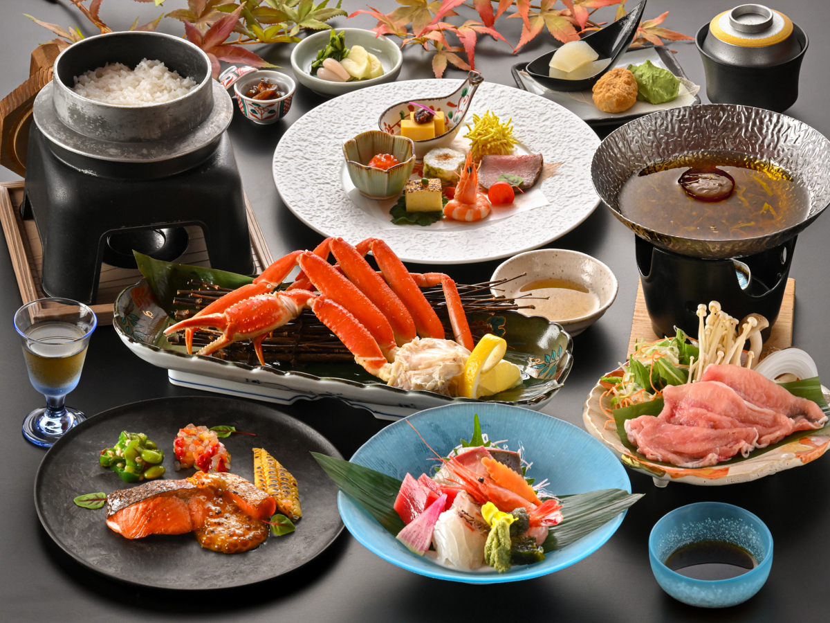 北陸　福井　あわら温泉美松 【夕朝食付き】季節ごとにお品書きが替わる！越前の美味しいものを盛り込んだ♪基本会席プラン