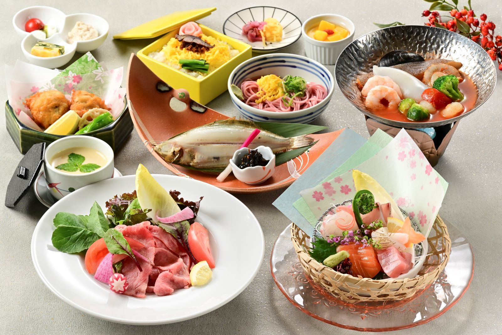 ホテルせくみ屋 【スタンダードコース】かがやき会席☆若狭牛冷しゃぶ・魚介洋風鍋・ふぐ唐揚他