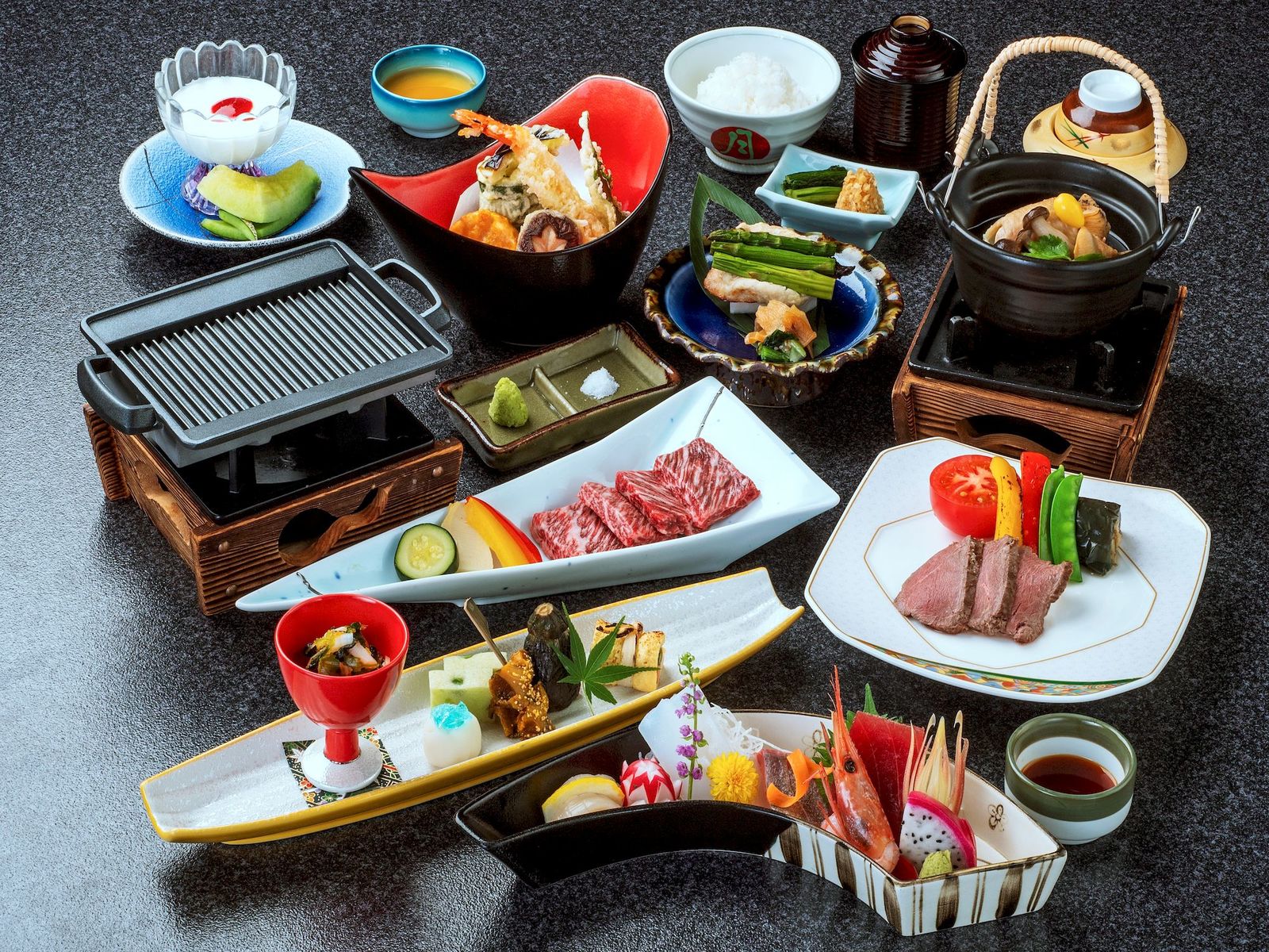 昼神グランドホテル天心 【夕朝食付】天心スタンダード会席プラン＜信州プレミアム牛ステーキ＞