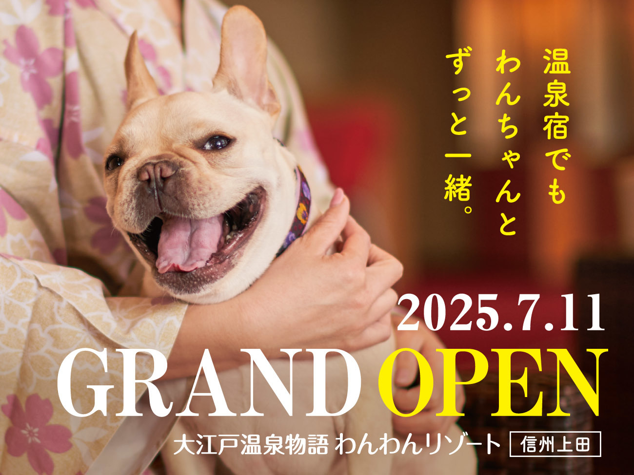 大江戸温泉物語わんわんリゾート 信州上田 【1泊2食付】わんちゃんとずっと一緒 基本バイキングプラン