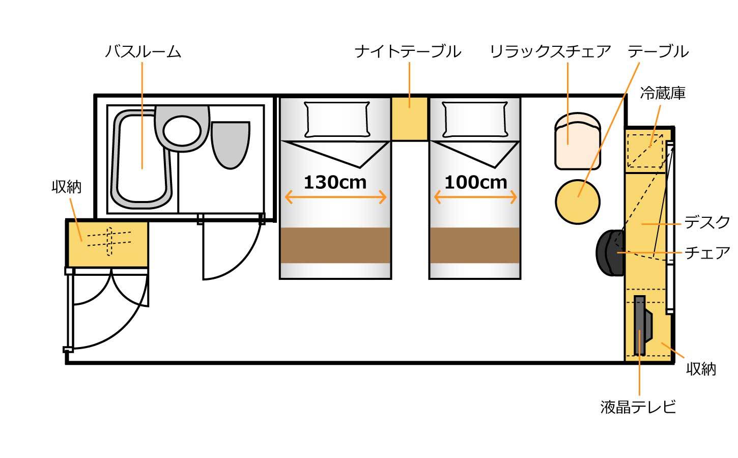 スパホテル アルピナ 飛騨高山 ファミリーツインルーム間取り図
