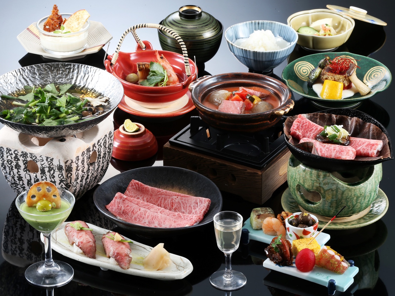 紗々羅 ★飛騨牛三昧★飛騨牛料理4品（味しゃぶ＊ステーキ＊朴葉味噌ステーキ＊牛にぎり）★