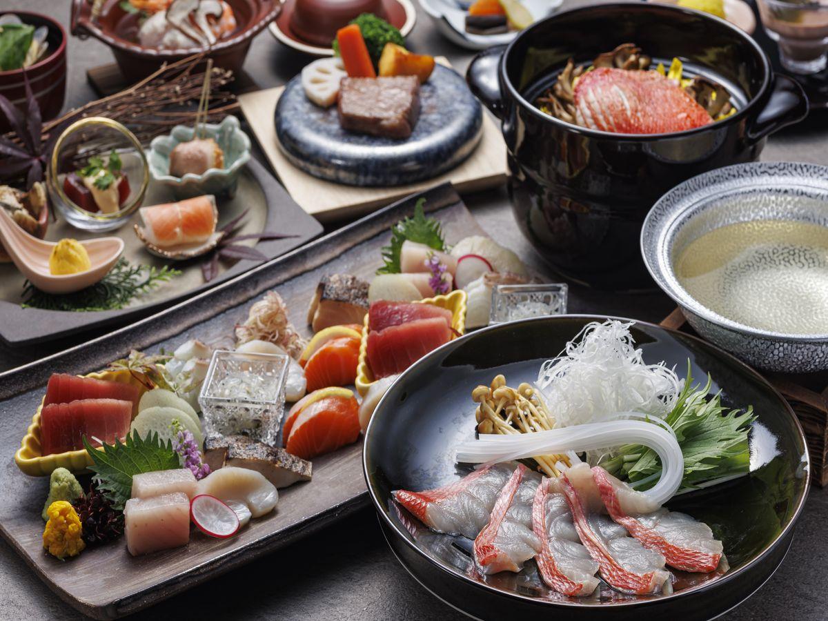 亀の井ホテル　焼津 【極み会席】金目鯛土鍋ご飯付き！焼津ミナミマグロと特選和牛の極み会席