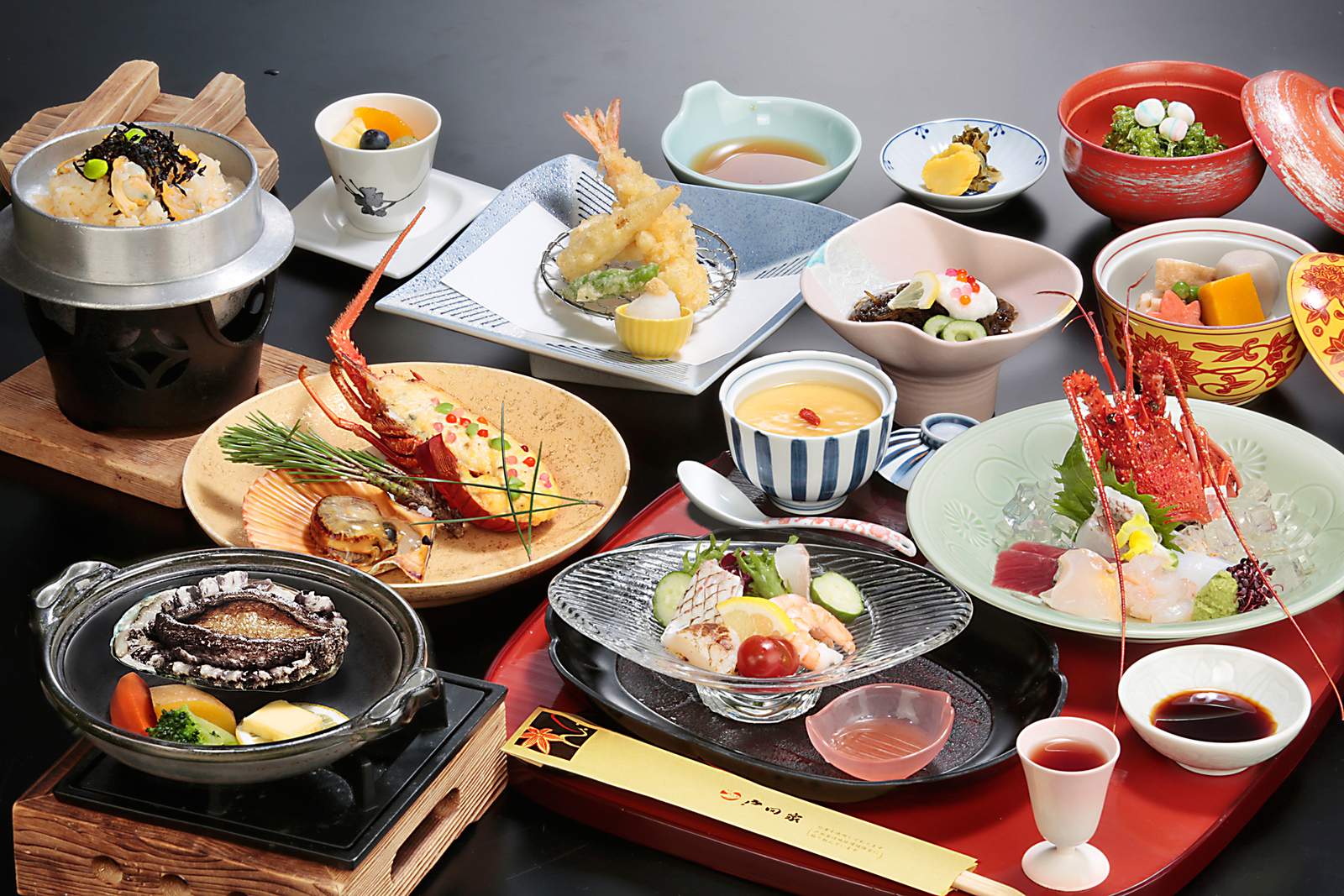 戸田家 《夕食｜お部屋食》日和海席｜伊勢海老お造り＆姫鮑のステーキ付き
