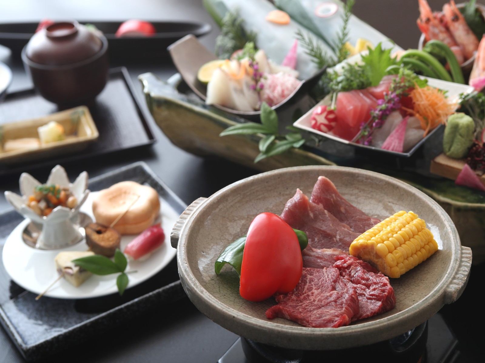 リゾーピア久美浜 【夕食17：00】6月以降のご予約はコチラ★造り盛り×和牛逸品●夕映会席プラン《2食付き》