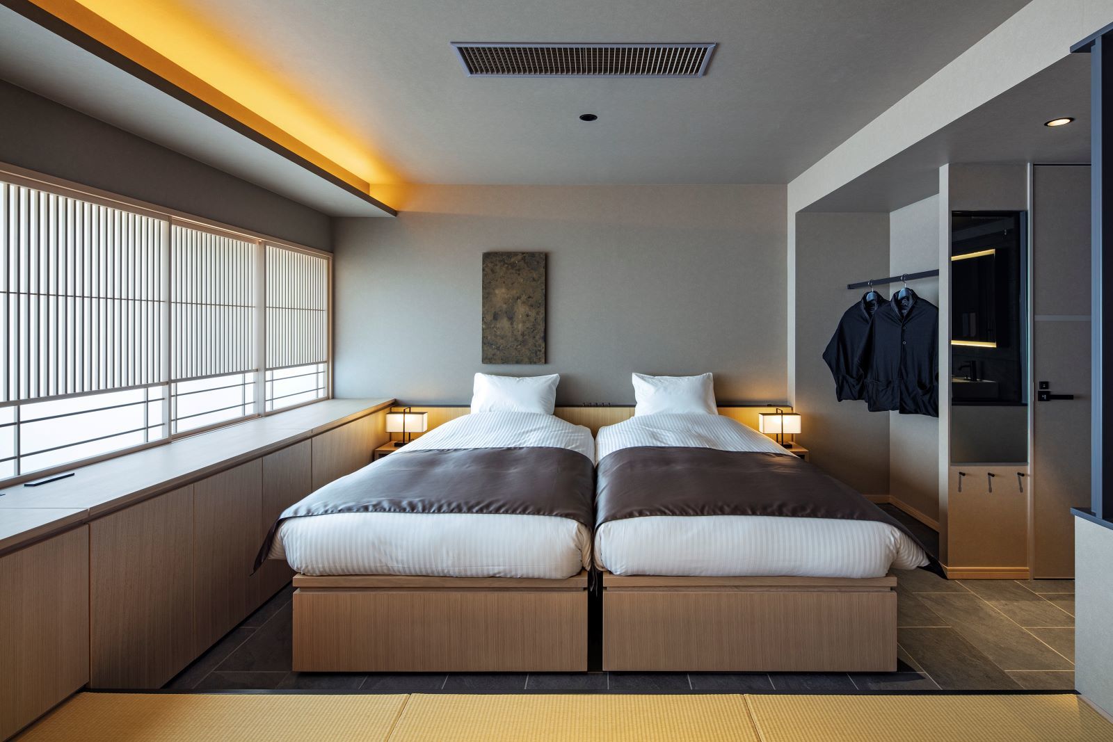 hotel tou nishinotoin kyoto プレミアムツイン　28㎡　 ベッド幅120ｃｍ