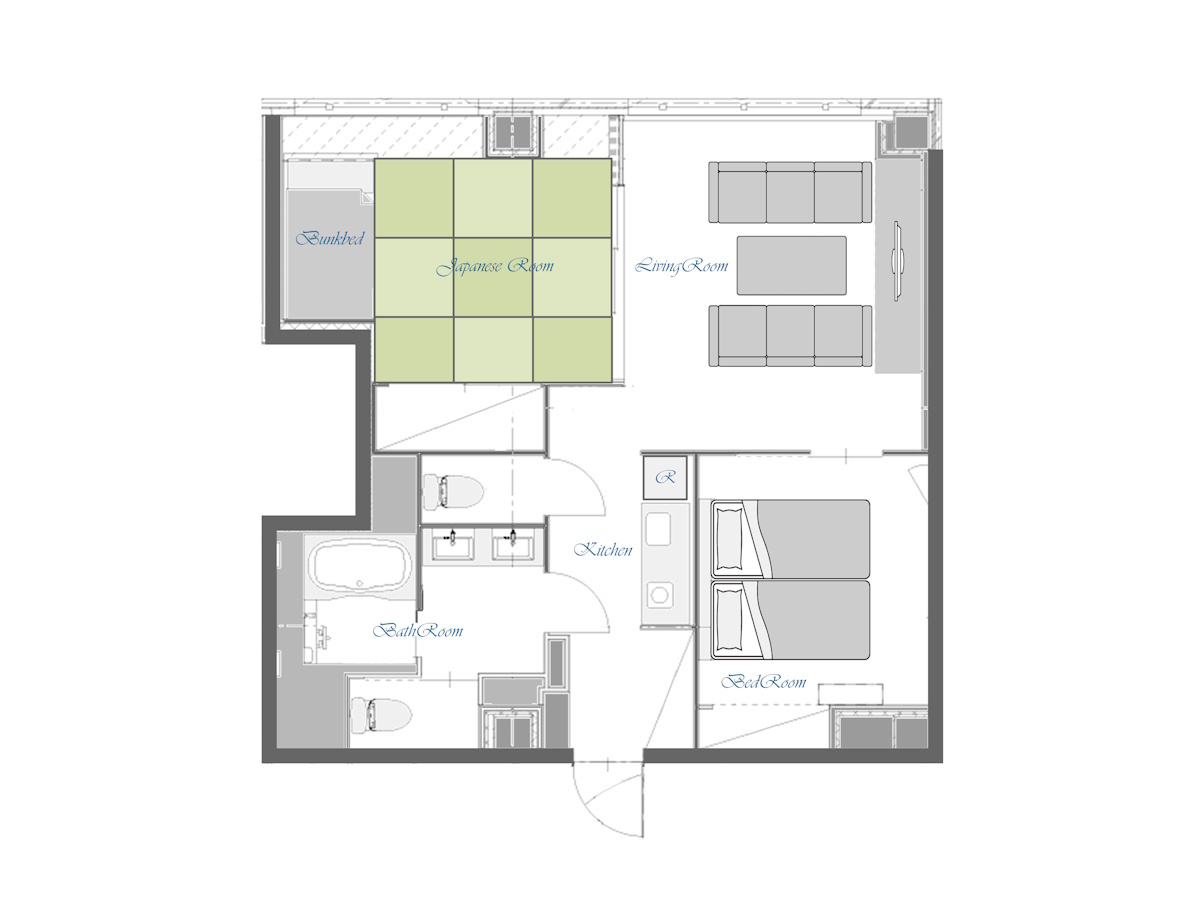 KOKO HOTEL Residence 京都 二条城 スイートルーム平面図