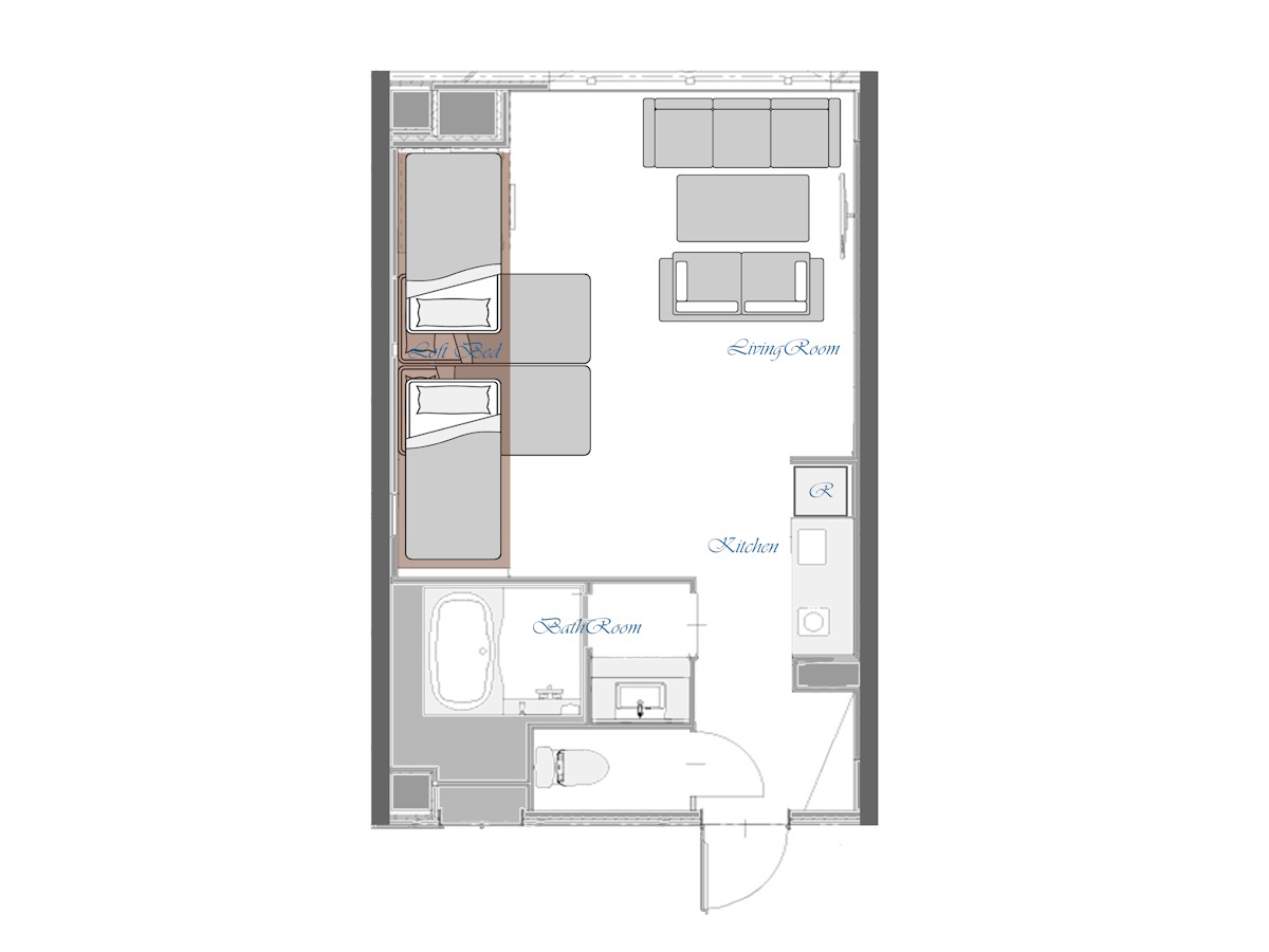 KOKO HOTEL Residence 京都 二条城 スタンダードルーム平面図