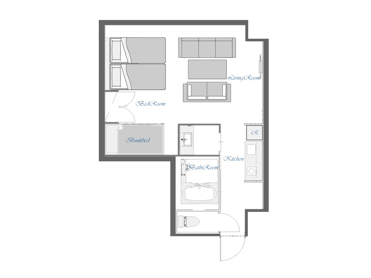 KOKO HOTEL Residence 京都 二条城 デラックスルーム平面図