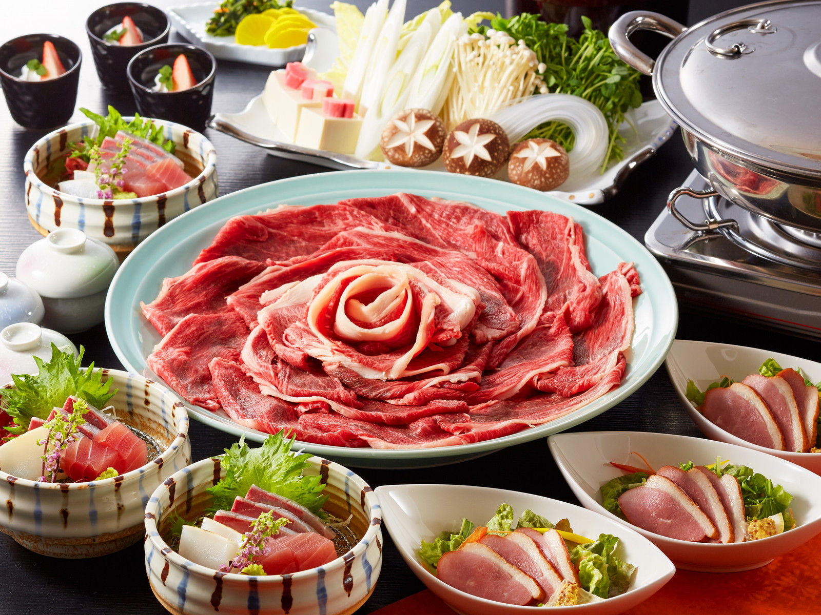 レイセニット城崎スイートVILLA 【お盆×グルメプラン】ブランド和牛「但馬牛」でちょっと贅沢な旅を＜■但馬牛しゃぶしゃぶプラン＞