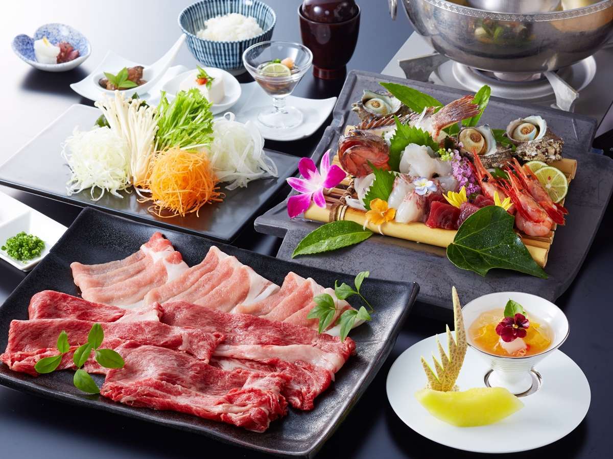 TOTOシーウィンド淡路 【お肉好きの方に】料理長が厳選した上質な淡路牛と国産豚を堪能《しゃぶしゃぶ》
