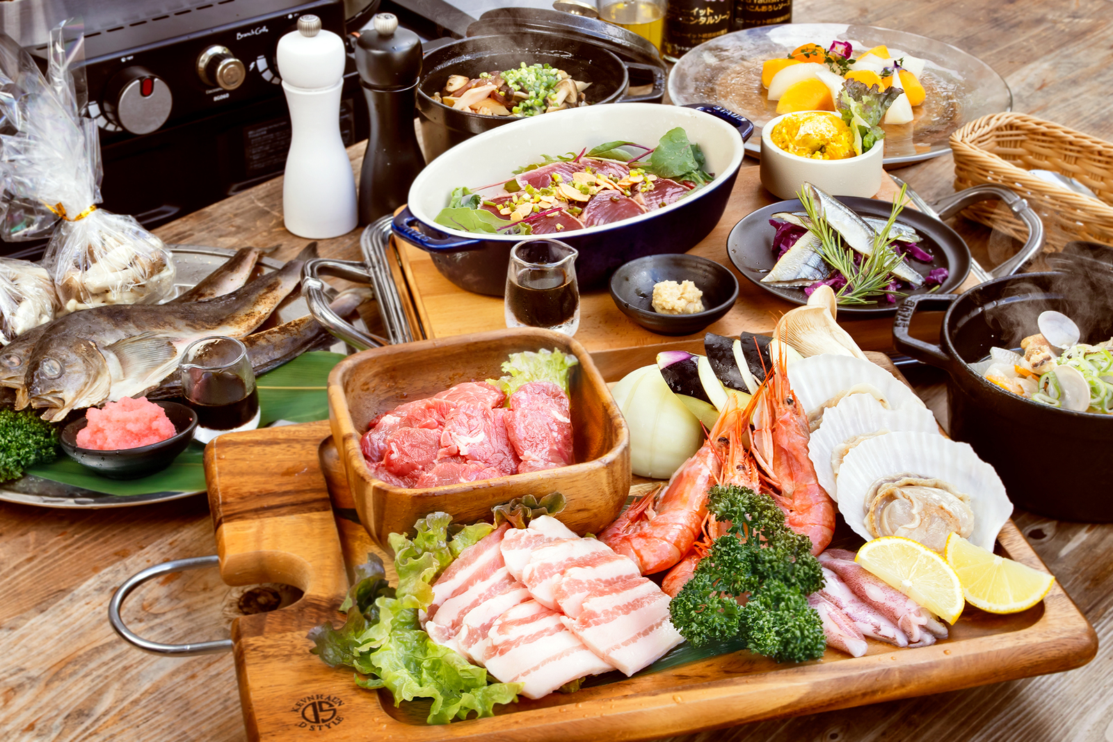 かなたのさと 【秋冬うまいもん】肉！海鮮！山菜！旬彩ぎっしり詰め合わせBBQをヴィラで楽しむ【夕朝食付き】