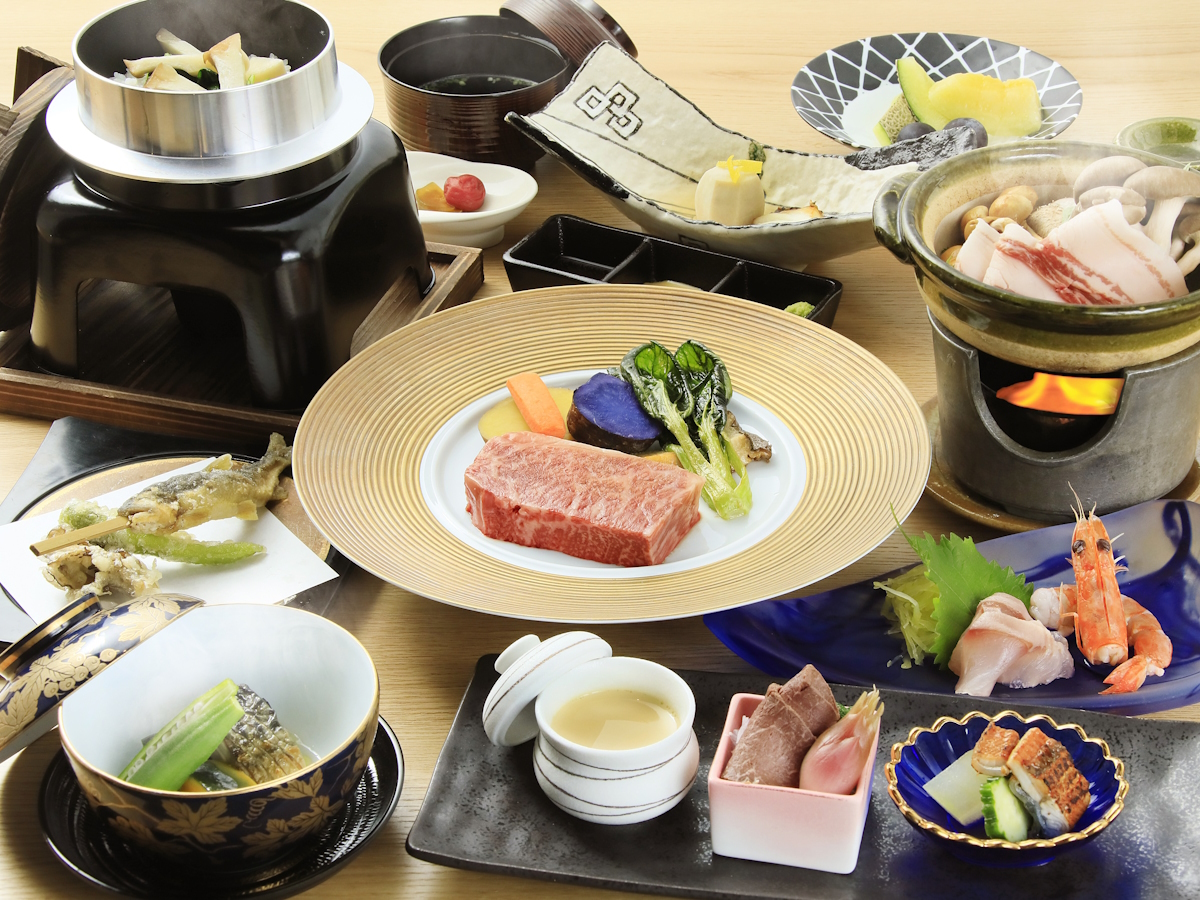 ゆとりろ津和野 【春旅セール×最大20％OFF】しまね和牛鉄板焼と旬魚を堪能。津和野百景図と味わうお得な極みプラン（11品）＜極会席●＞（共通）
