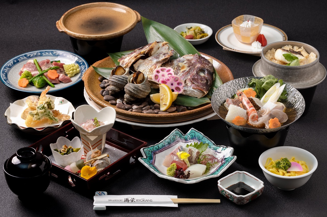 湯ノ浦温泉　汐の丸　～瀬戸内の水軍浪漫をたどる宿～ 【基本会席！青海の膳】しまなみの山海の幸&旬の食材を味わうスタンダードな会席〈2食付〉