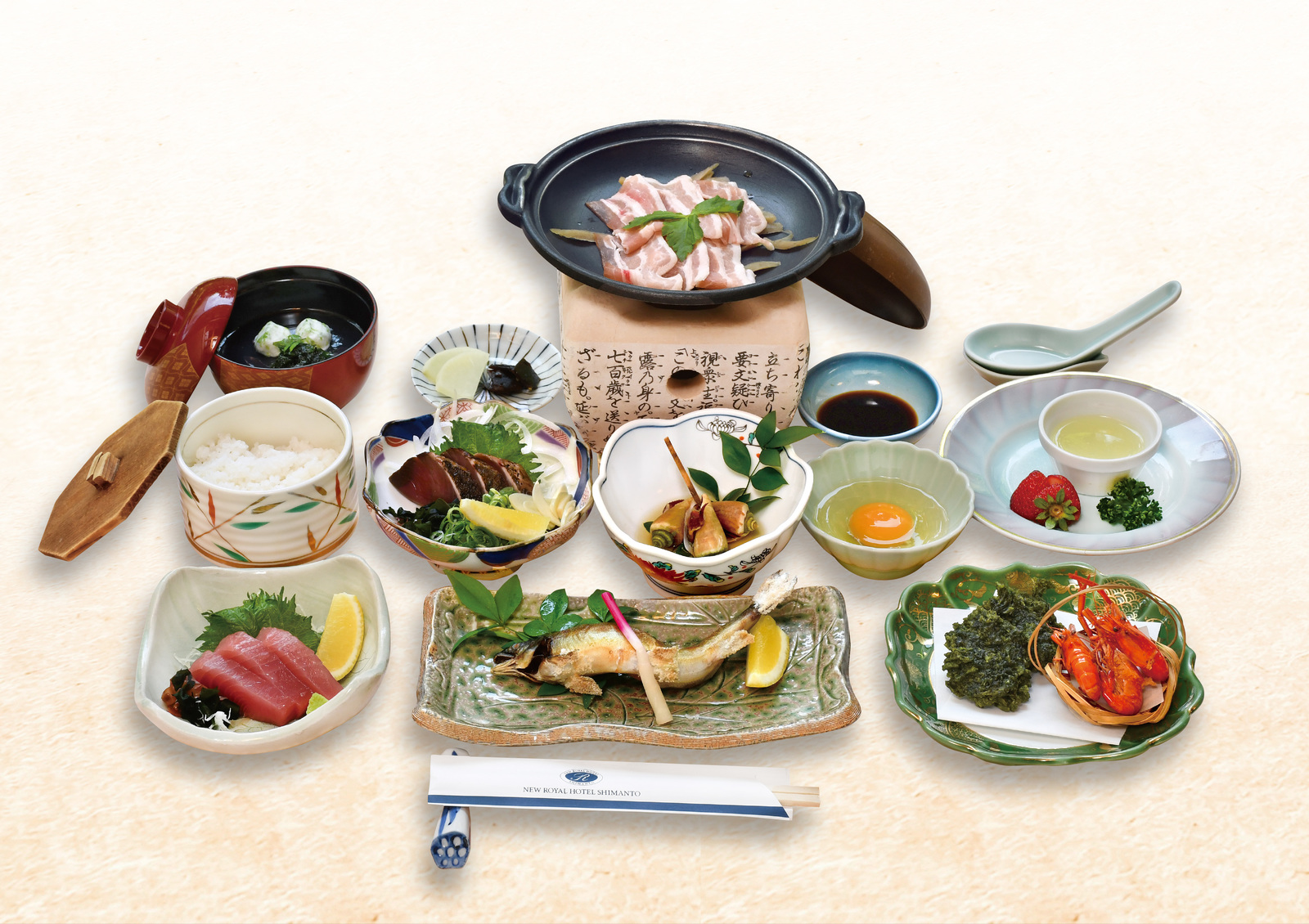 新ロイヤルホテル四万十 (2食付）四万十川流域で育った甘み強い『四万十ポークのスライス柳川鍋』×高知県産『鮎の化粧焼』を堪能◎