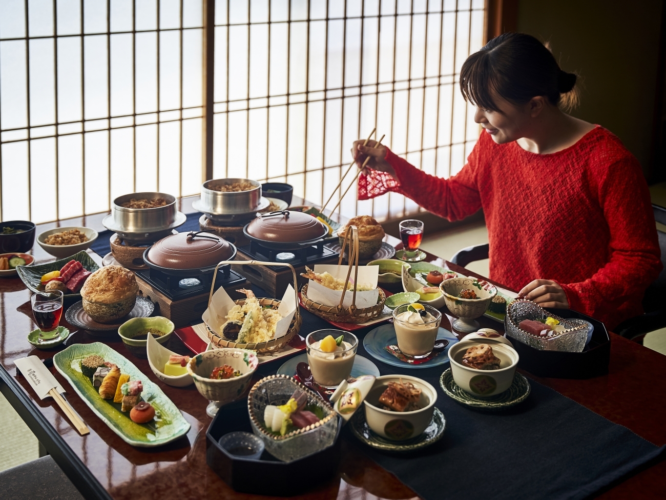 司ロイヤルホテル 季節の会席　広間食【夕朝食付き】