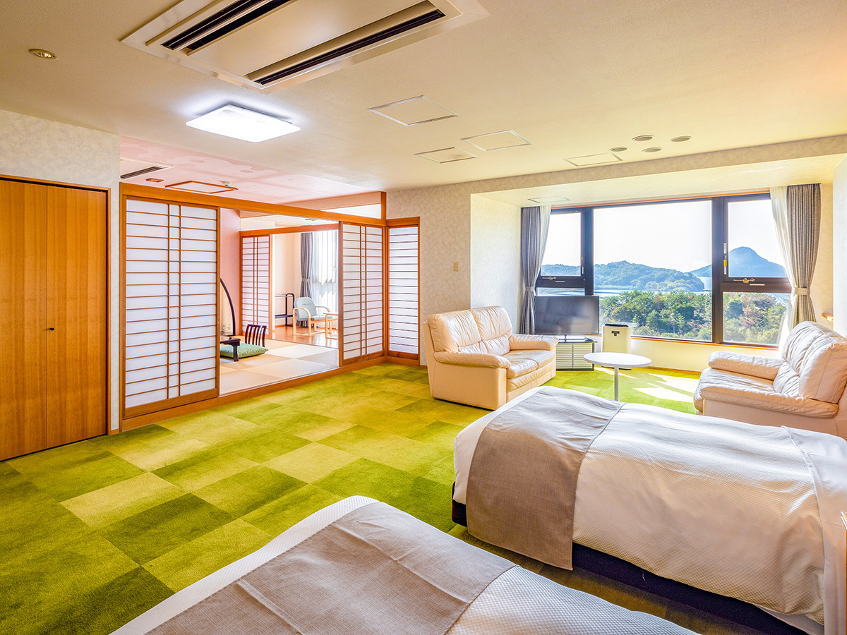 大江戸温泉物語 天草ホテル亀屋 【禁煙】スーペリア和洋室ツイン8畳内風呂あり(海側)※...