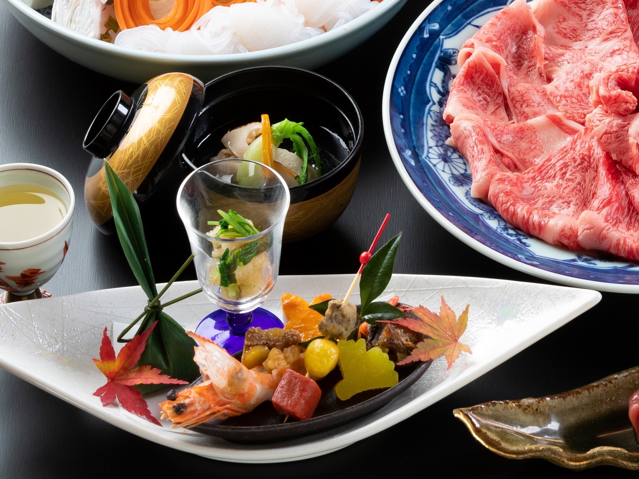 由布院寛ぎの宿　なな川 地産和牛を堪能　おおいた和牛すき焼きを味わう季節の懐石料理プラン