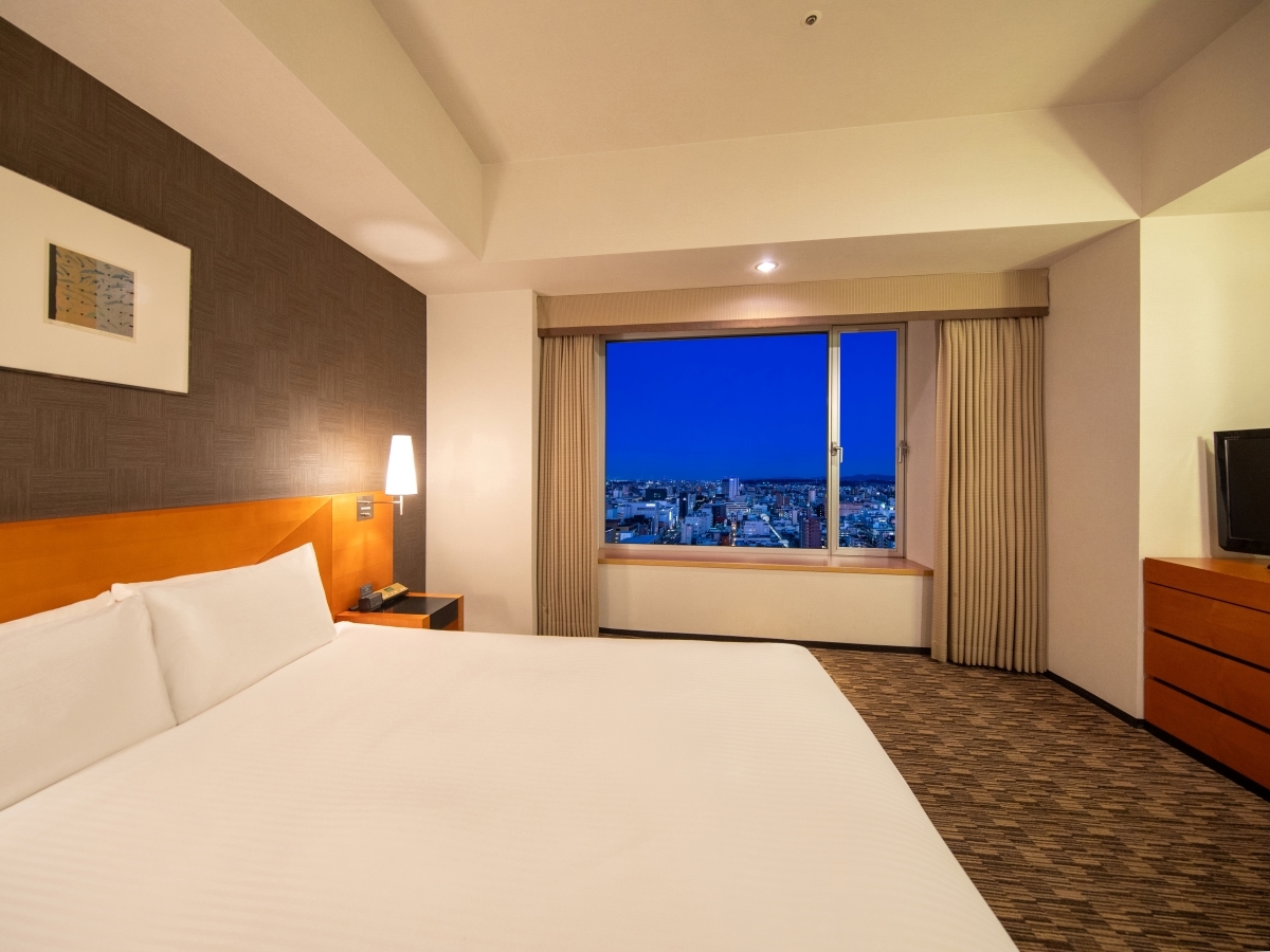ホテル日航大分　オアシスタワー モデレートダブルルーム〈夜の景色・大分側〉
