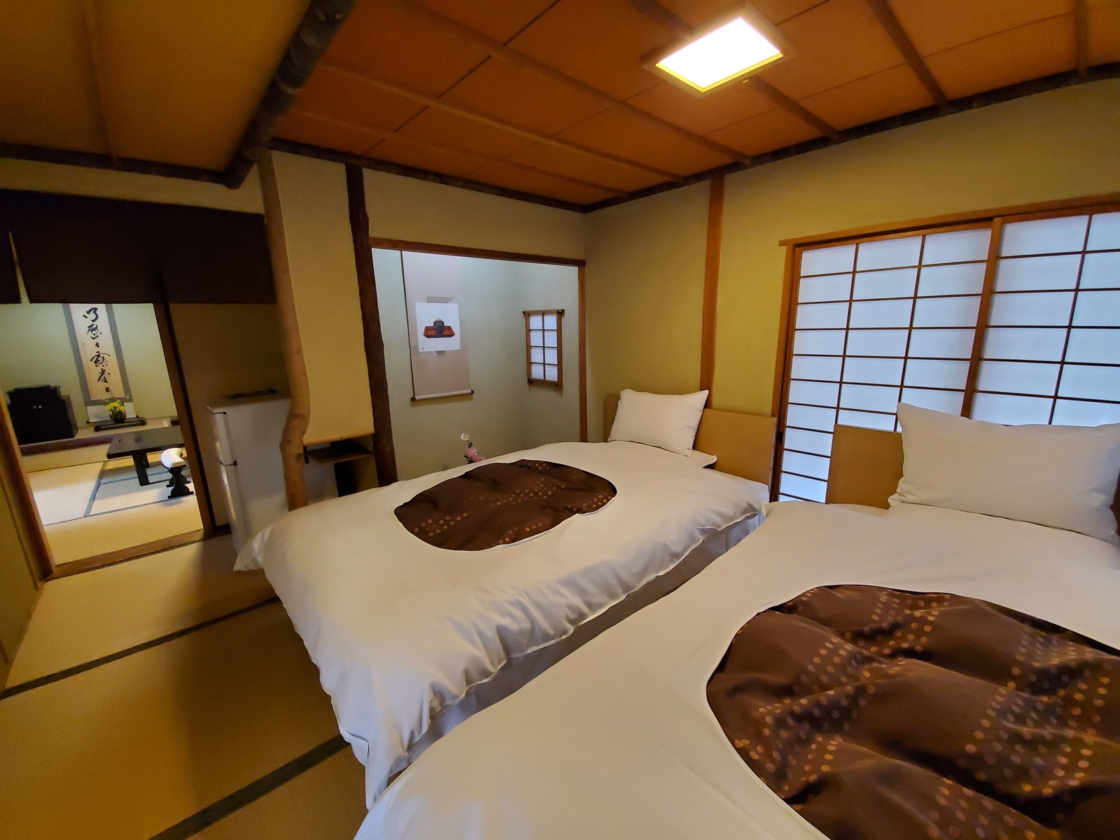 湯布院　山灯館 １階　露天風呂付 和室8畳＋ツインベット