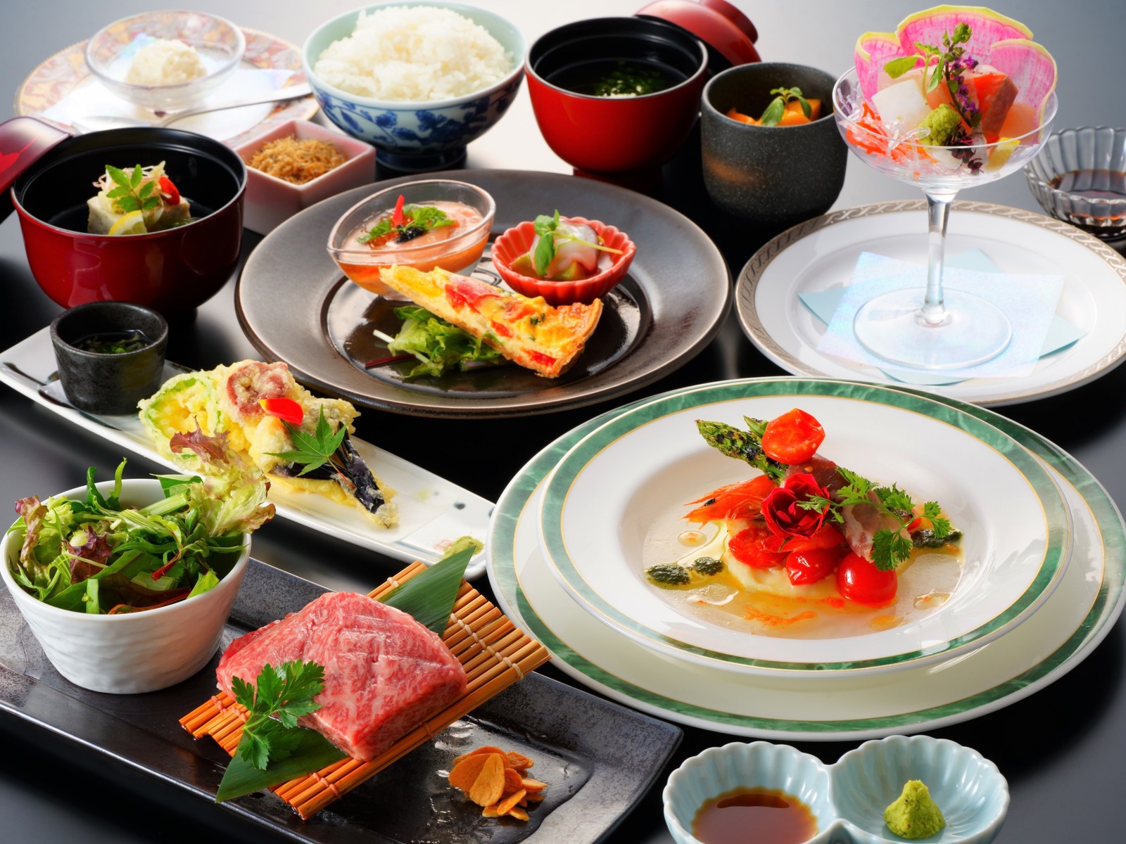 別府風雅 【スタンダードコース】鉄板で焼き上げる厳選牛ステーキを愉しむ別府風雅の基本プラン＜極コース■＞