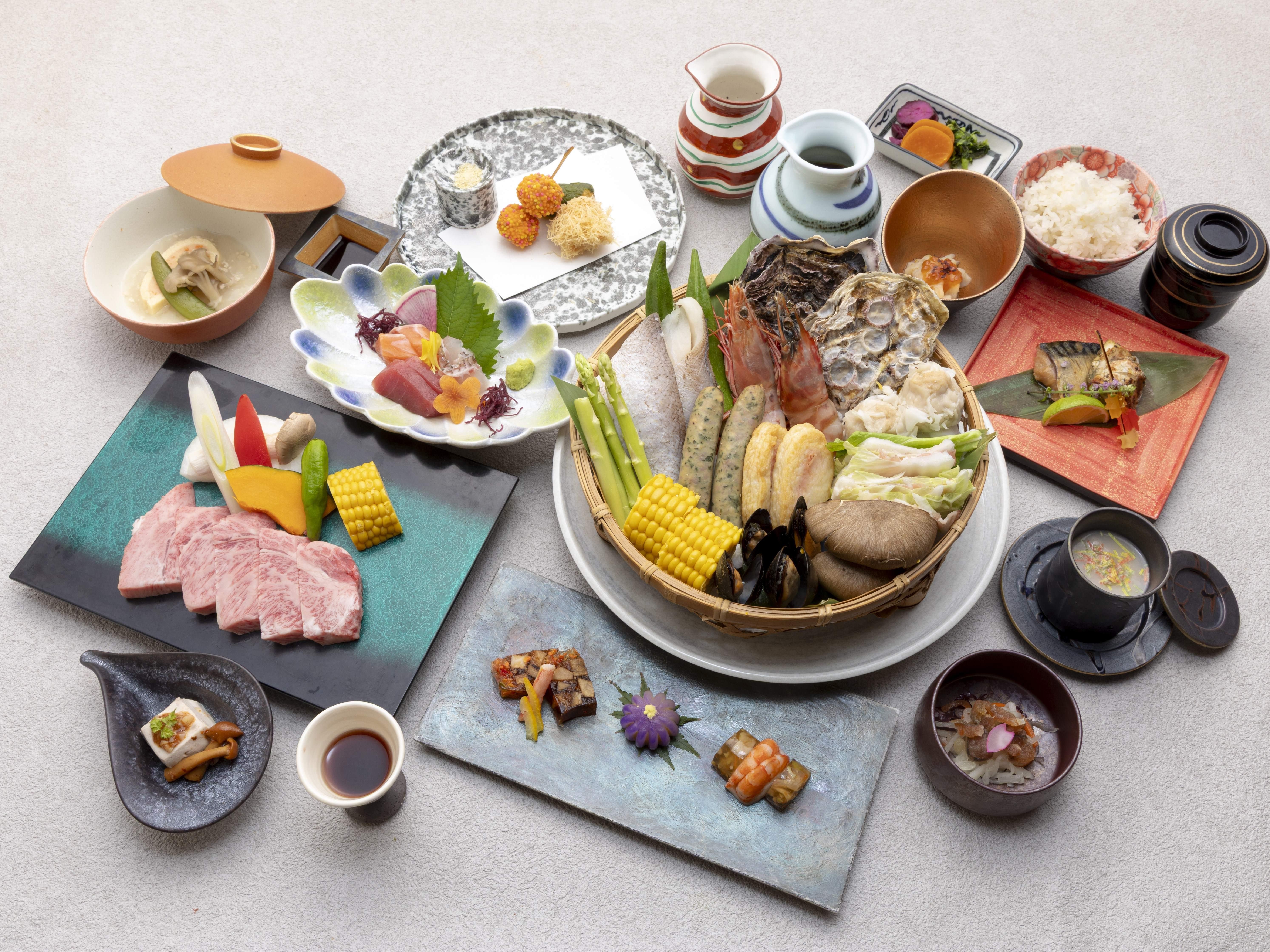 湯けむりの里　東屋 【おんせん県で贅沢するけん】《地獄蒸し＆おおいた和牛ステーキ》がメインのよくばりプラン <お食事処>