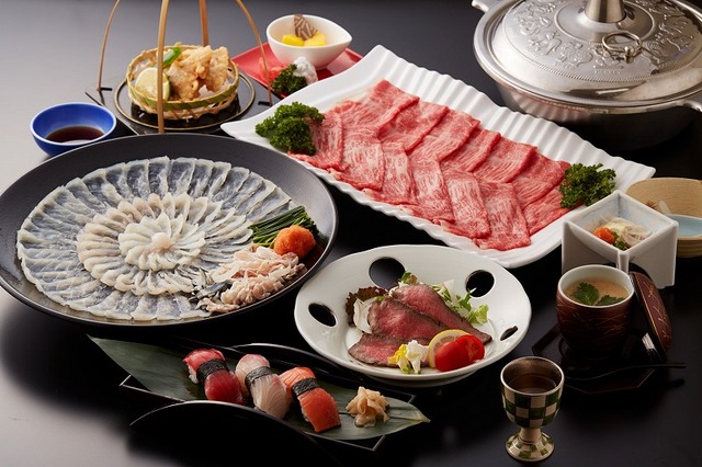 ホテル青島サンクマール 「ふぐと宮崎牛会席」ふぐ尽くし＆宮崎牛は『赤身ステーキ』！至福の組合せをご堪能♪