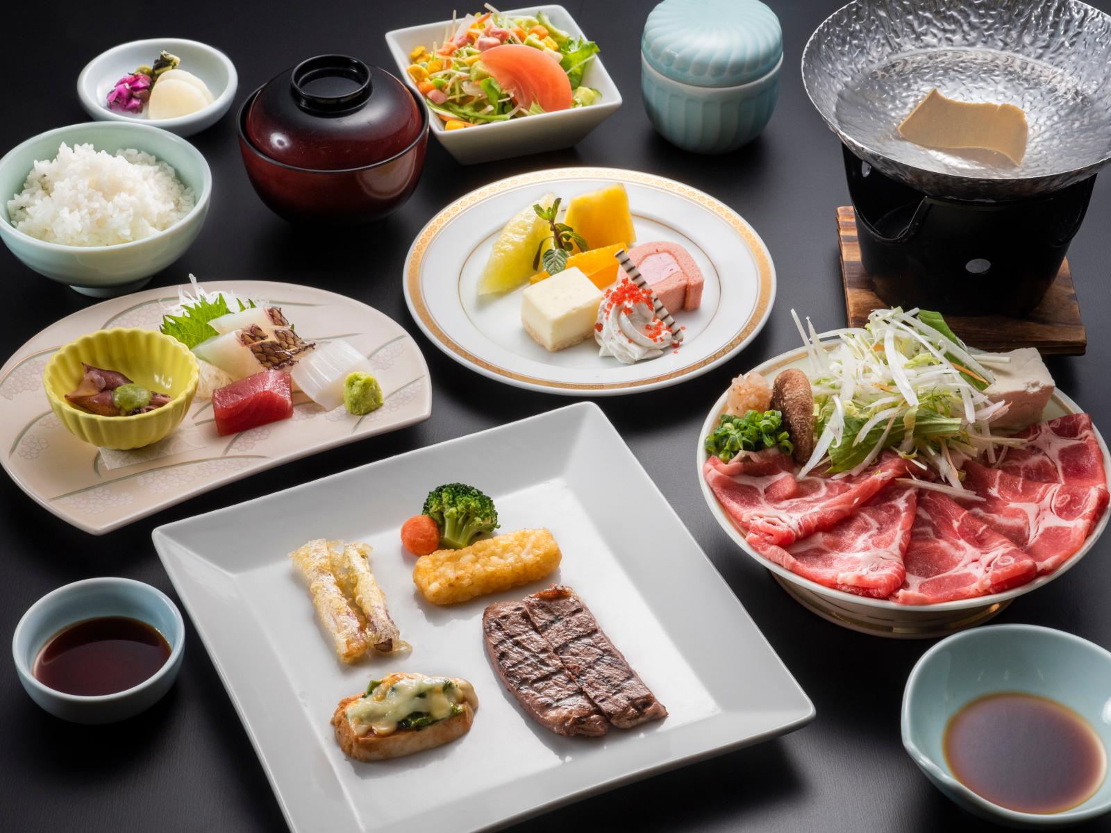 ホテルグリーンヒル 【洋食・和食】の美味しい所を集めて合わせた■和洋会席■＆源泉掛け流し温泉deホッとする★