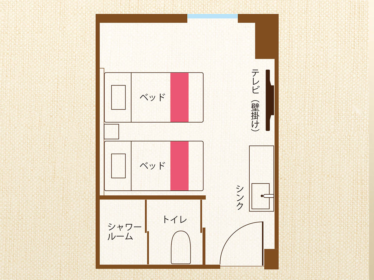 ホテル沖縄withサンリオキャラクターズ キャラクターツイン　間取り図