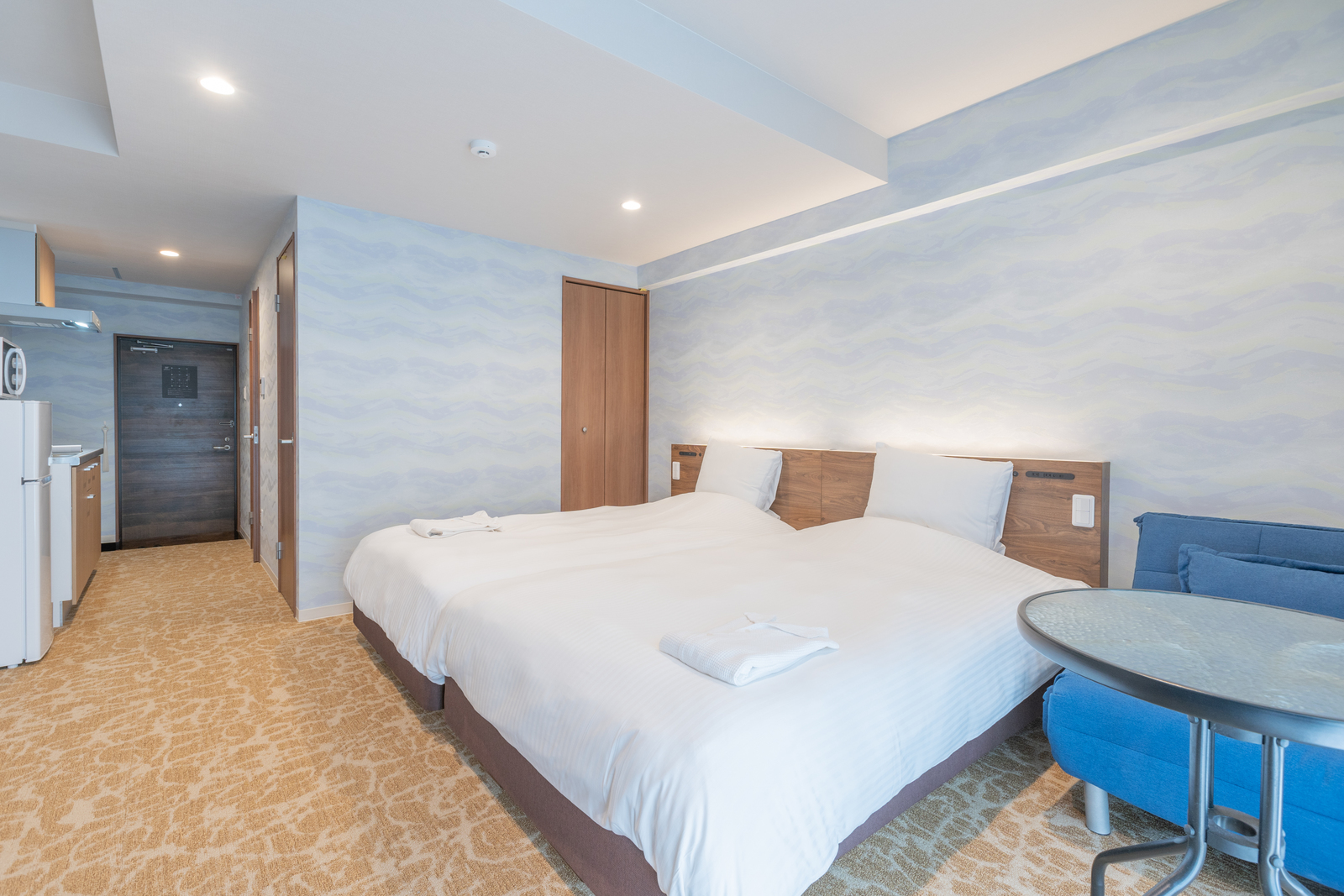 ＮＡＨＡ新都心ＨＯＴＥＬ 【ハリウッドツイン】2台のベッドがくっついているのが特...